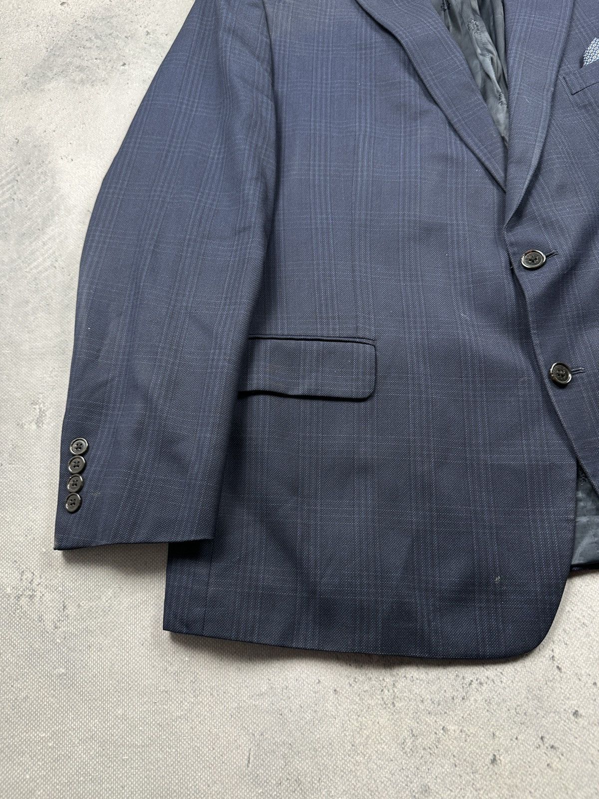 Lauren Ralph Lauren Lauren Ralph Lauren Navy Plaid Wool Blend Tailored Blazer Size 48R - 4 Thumbnail