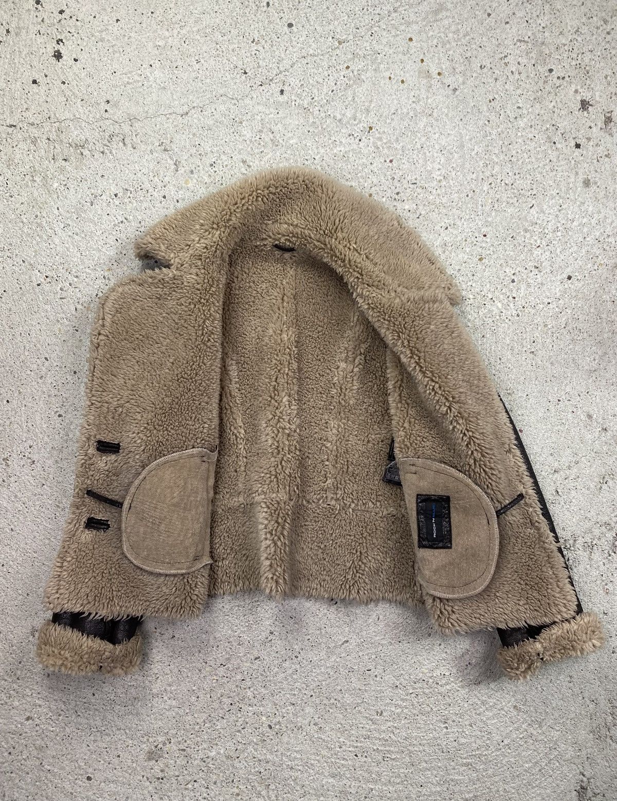 Japanese Brand Rock n blue vintage eco leather jacket japan shearling Size L / US 10 / IT 46 - 10 Thumbnail