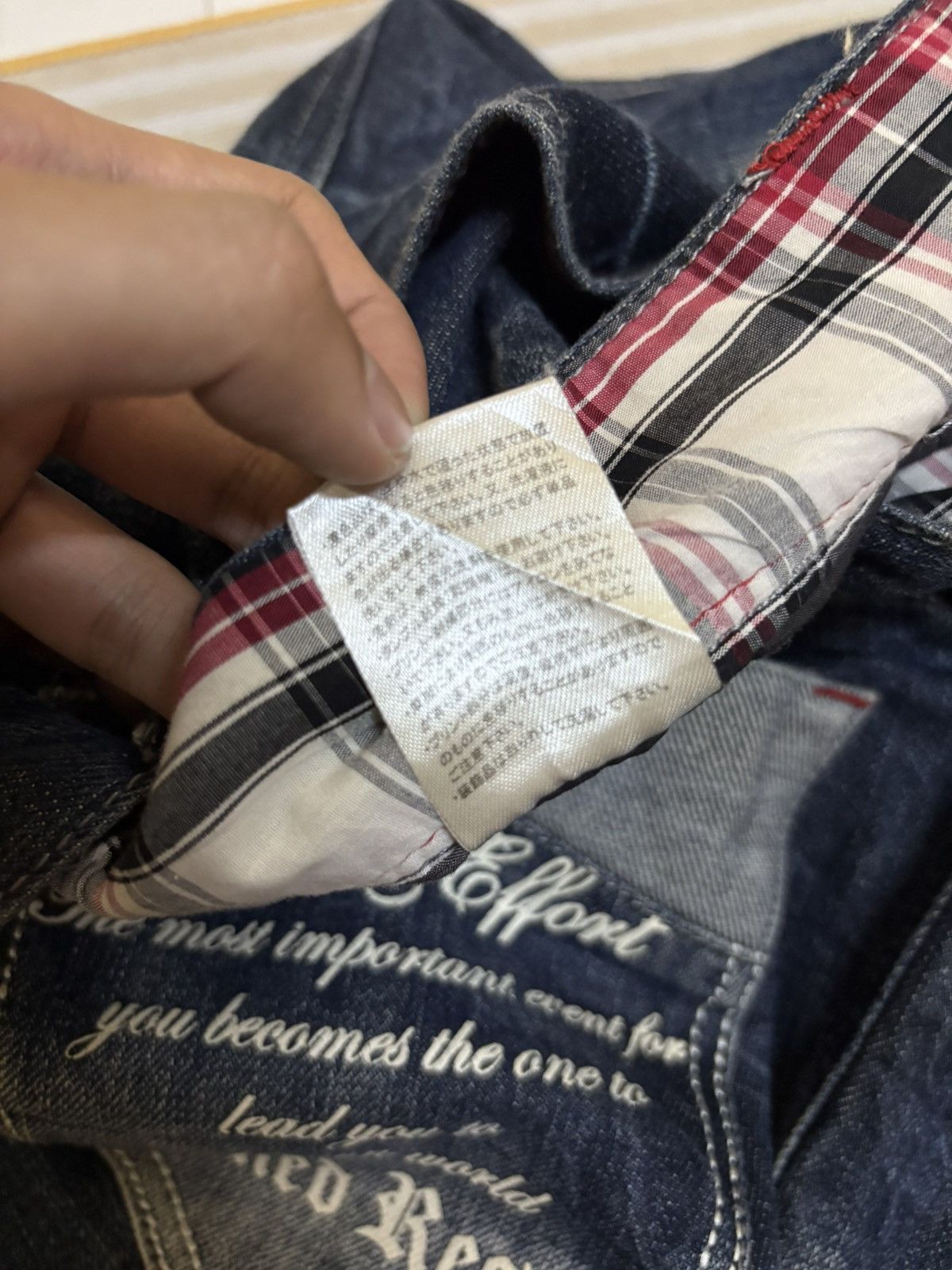 If Six Was Nine × Japanese Brand Vintage Y2k Wild Life Poem Wording Flared Jeans Size US 32 / EU 48 - 19 Thumbnail