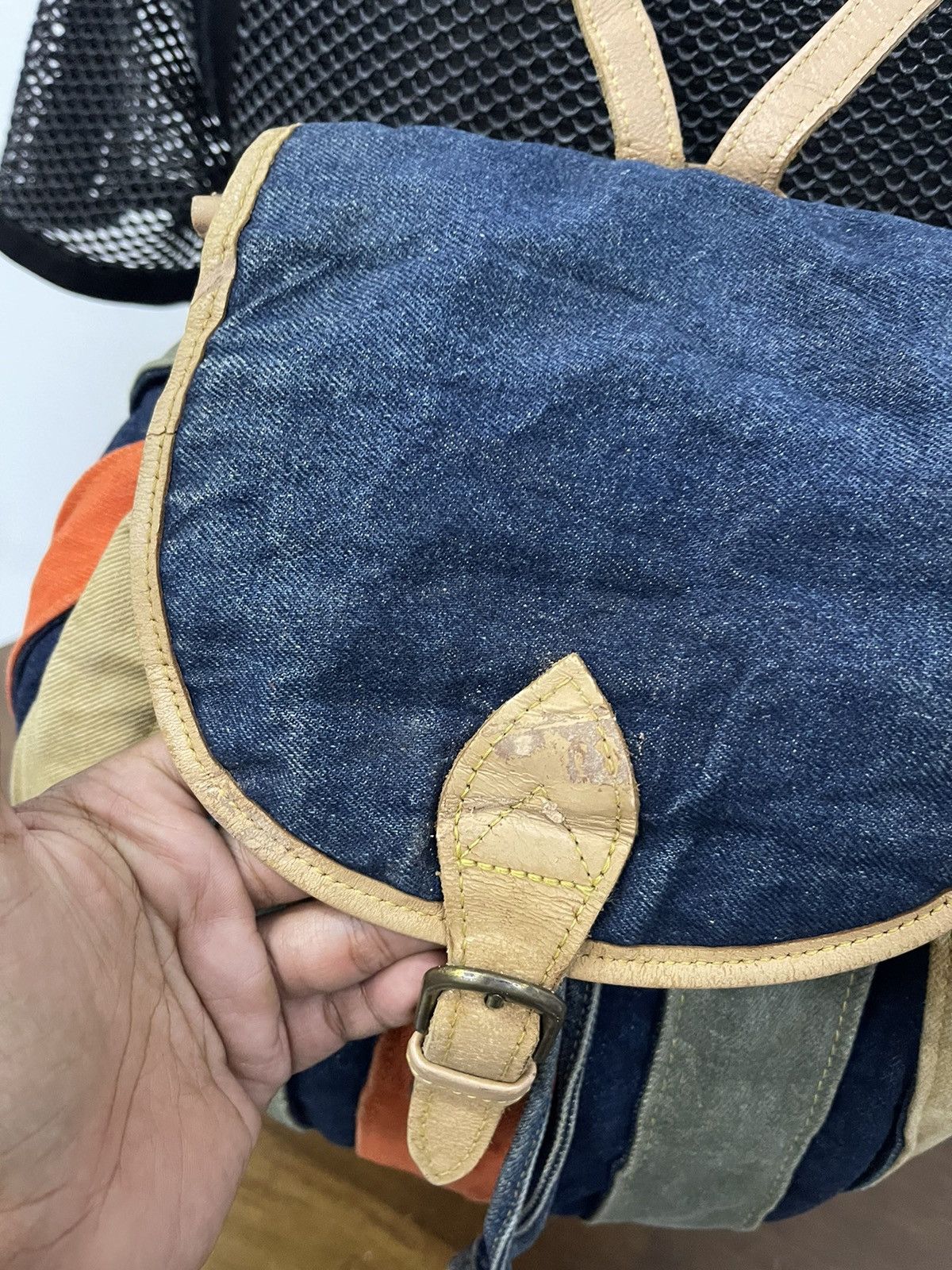 Japanese Brand × Vintage Japan denim Pumpkin Rucksack Bag Size ONE SIZE - 8 Thumbnail