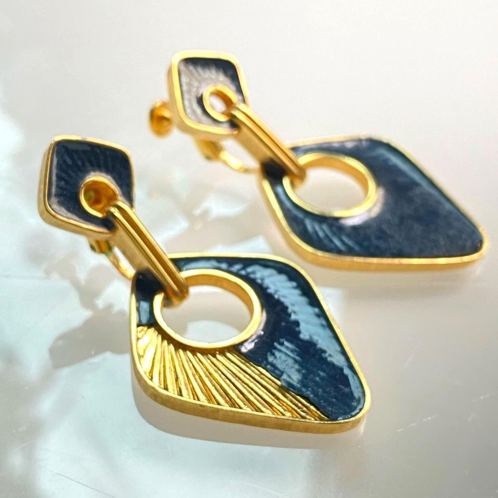 Other Rare Vintage Joseph Mazer JOMAZ Geometric Clip Earrings Size ONE SIZE - 1 Thumbnail