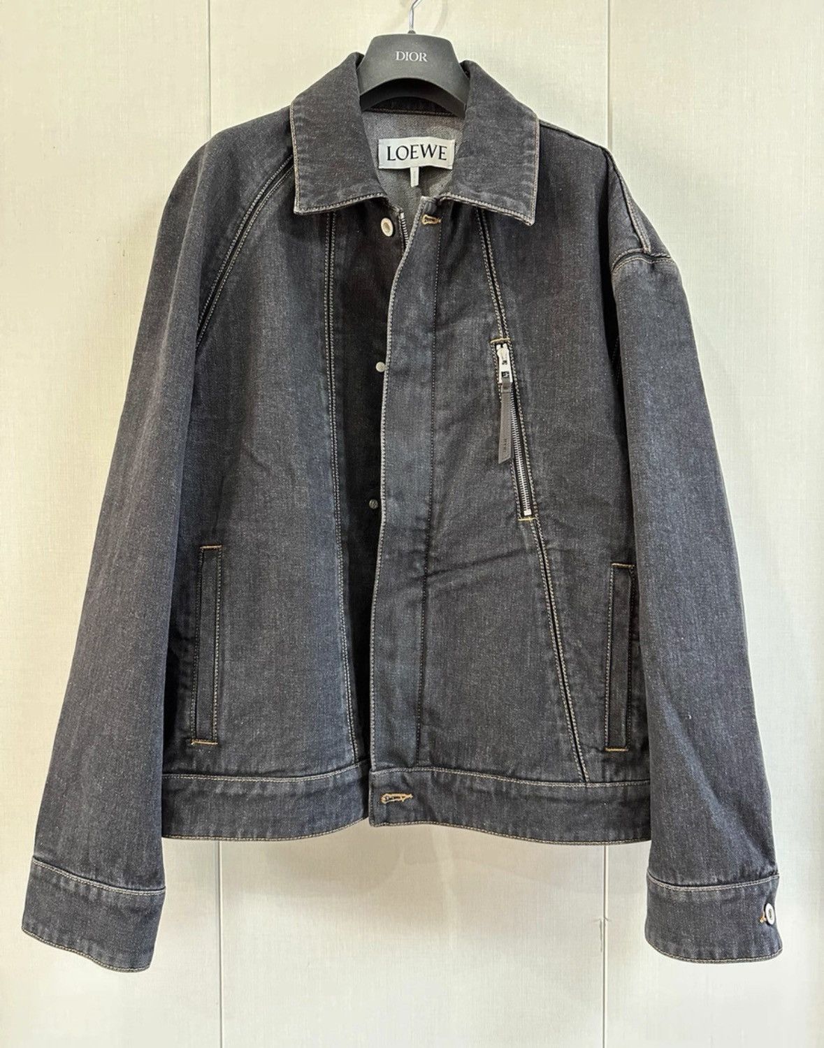 Loewe LOEWE Black-gray geometric denim jacket Size US M / EU 48-50 / 2 - 1 Thumbnail