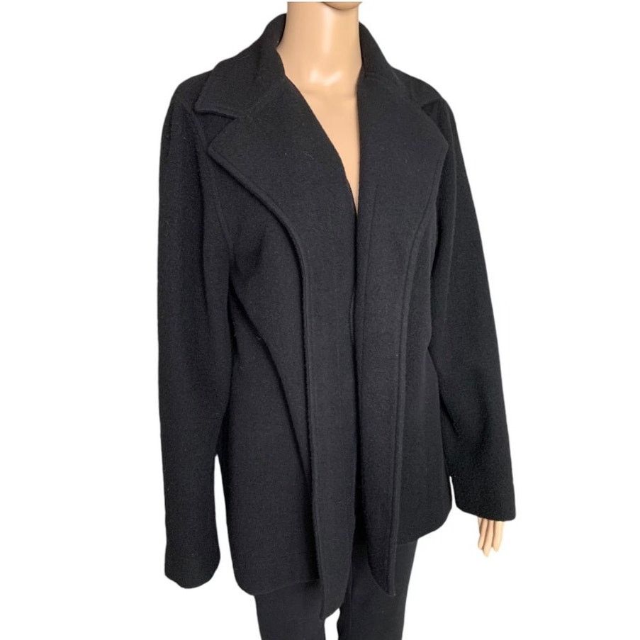 Other ELLEN TRACY Women's Size Medium Blazer Open Front Black Wool Size M / US 6-8 / IT 42-44 - 1 Thumbnail