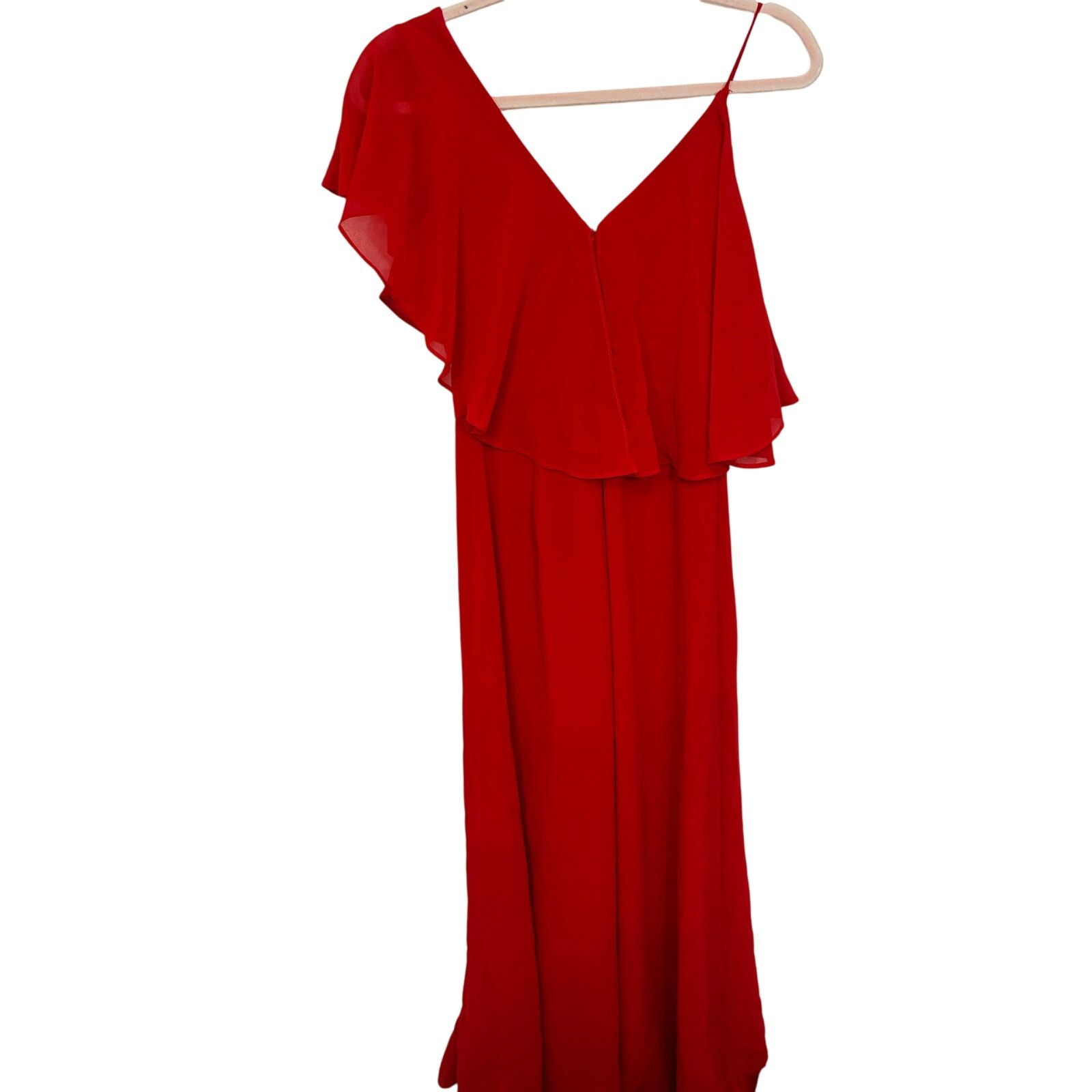 REVOLVE Revolve Fame and Partners Red Ruffle Jumpsuit Wedding 0 Size 25" / US 0 / IT 36 - 7 Thumbnail