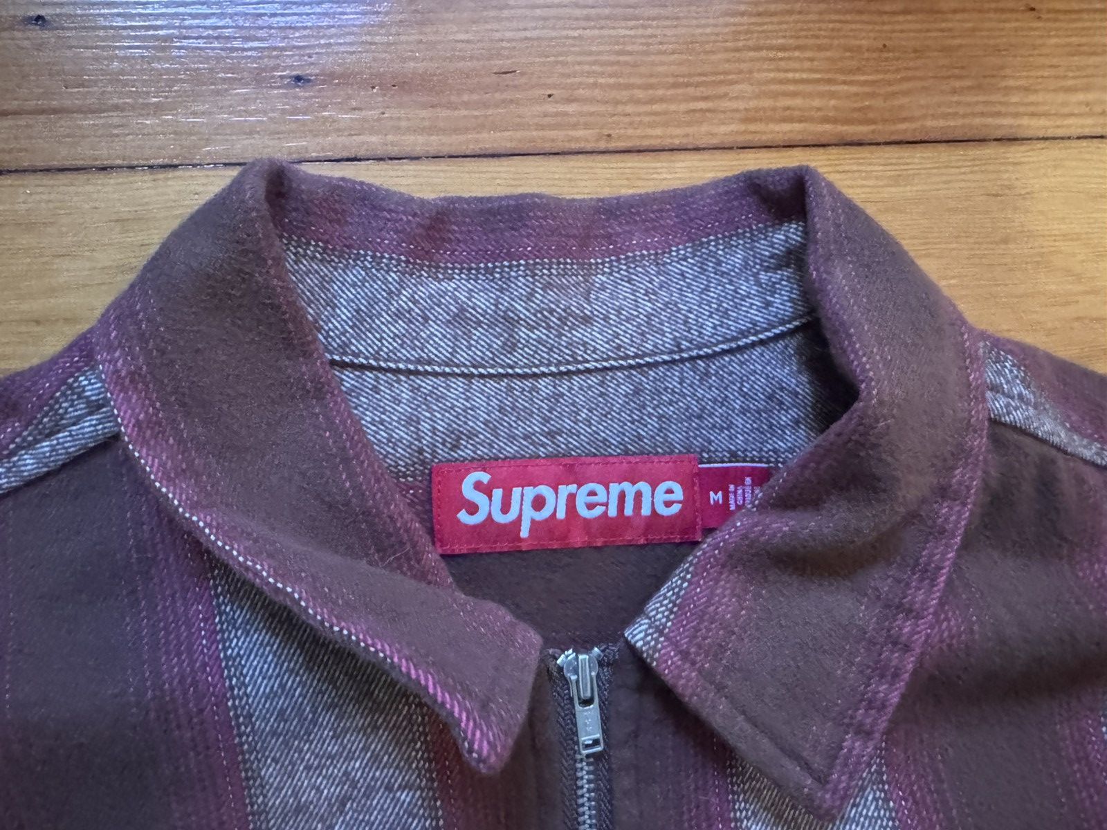 Supreme Vertical stripe zip flannel shirt Size US M / EU 48-50 / 2 - 2 Thumbnail