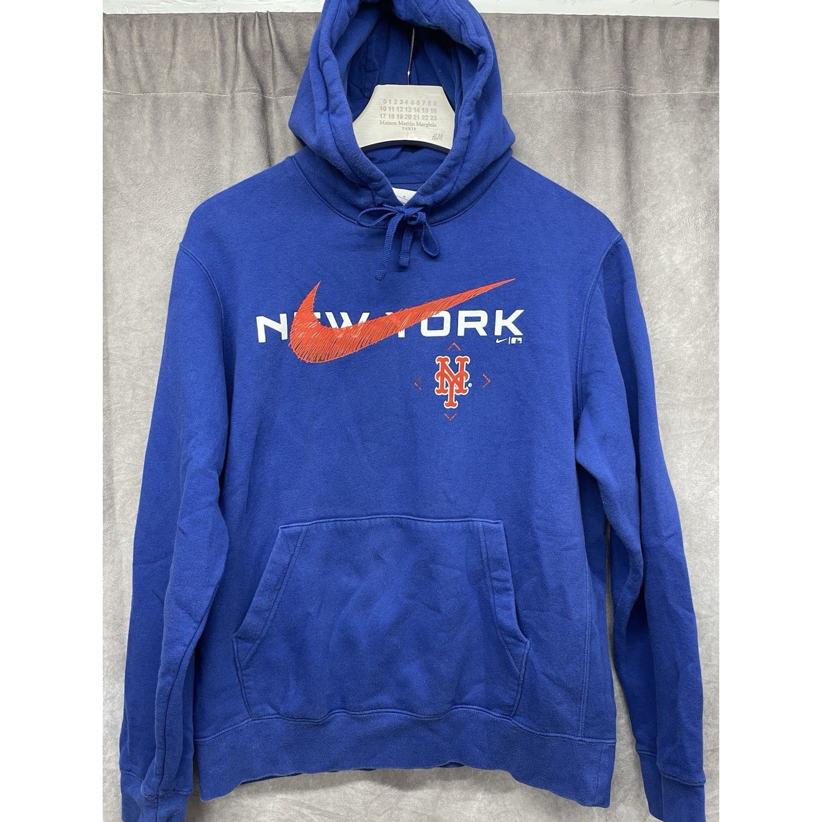 Nike VTG New York Mets Nike Center Swoosh Hoodie Size Medium Blue Size US M / EU 48-50 / 2 - 1 Thumbnail