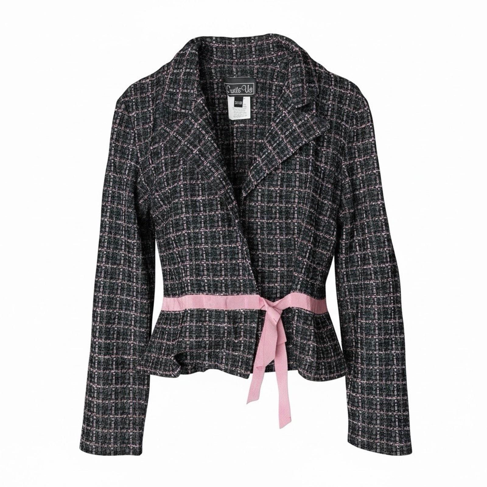 Other Y2K Suits Us Pink Black Textured Jacket 9/10 Size S / US 4 / IT 40 - 1 Thumbnail