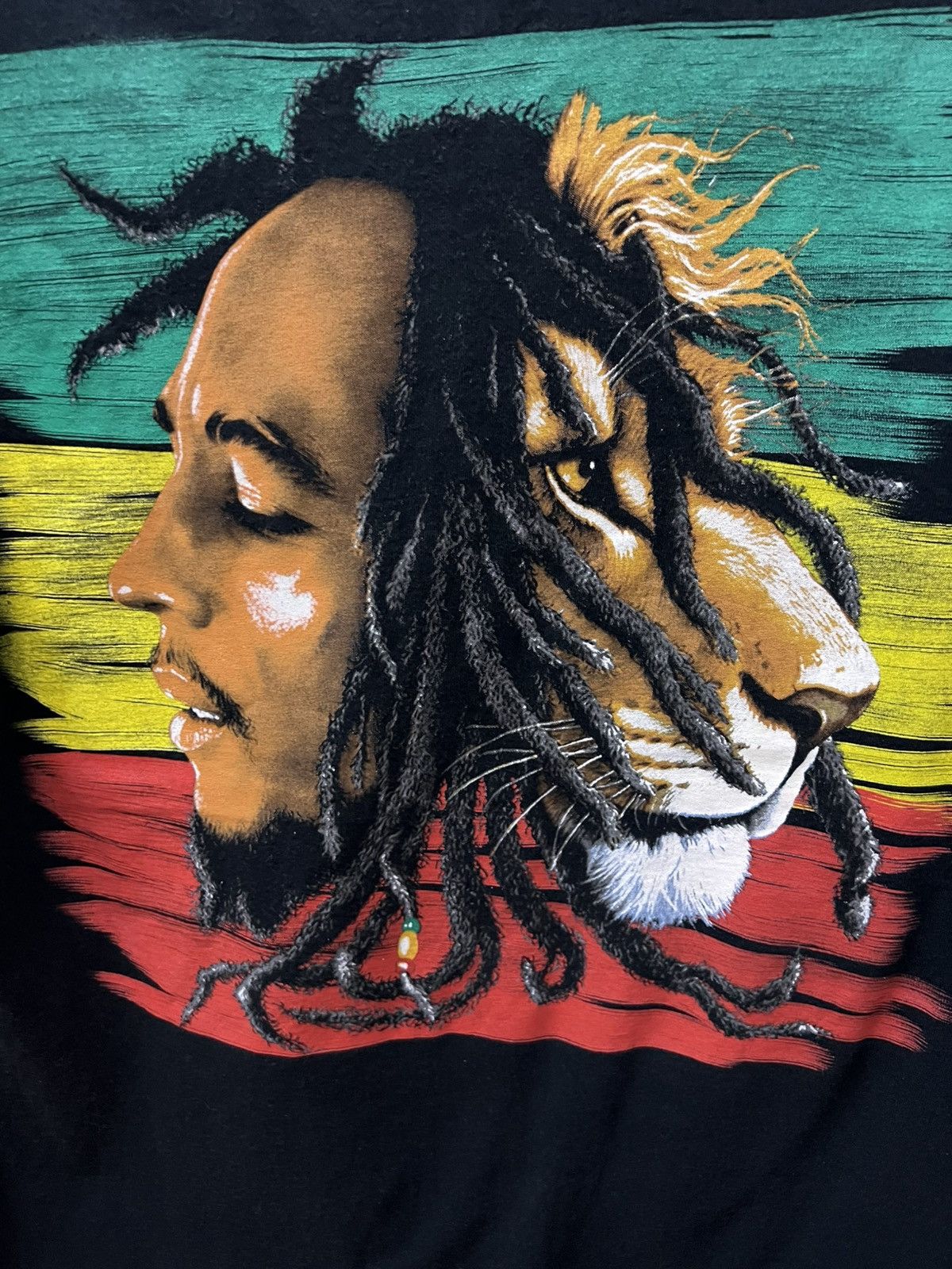 Band Tees Bob Marley Zion Iron Lion Mens Size Large Black Roots wear Size US L / EU 52-54 / 3 - 4 Thumbnail