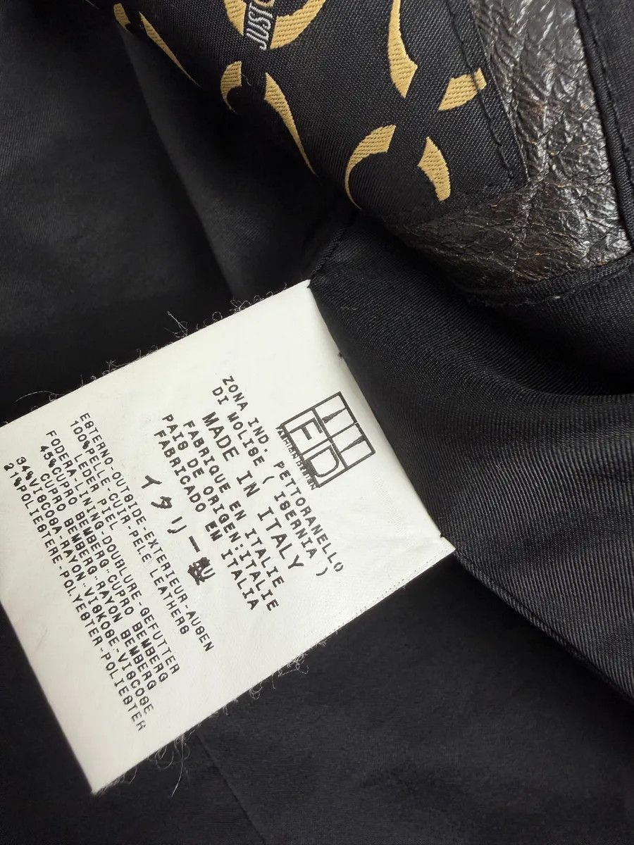 Just Cavalli AW2005 Cavalli Brown Eroded Leather Fur-Collar Jacket Size US L / EU 52-54 / 3 - 12 Thumbnail
