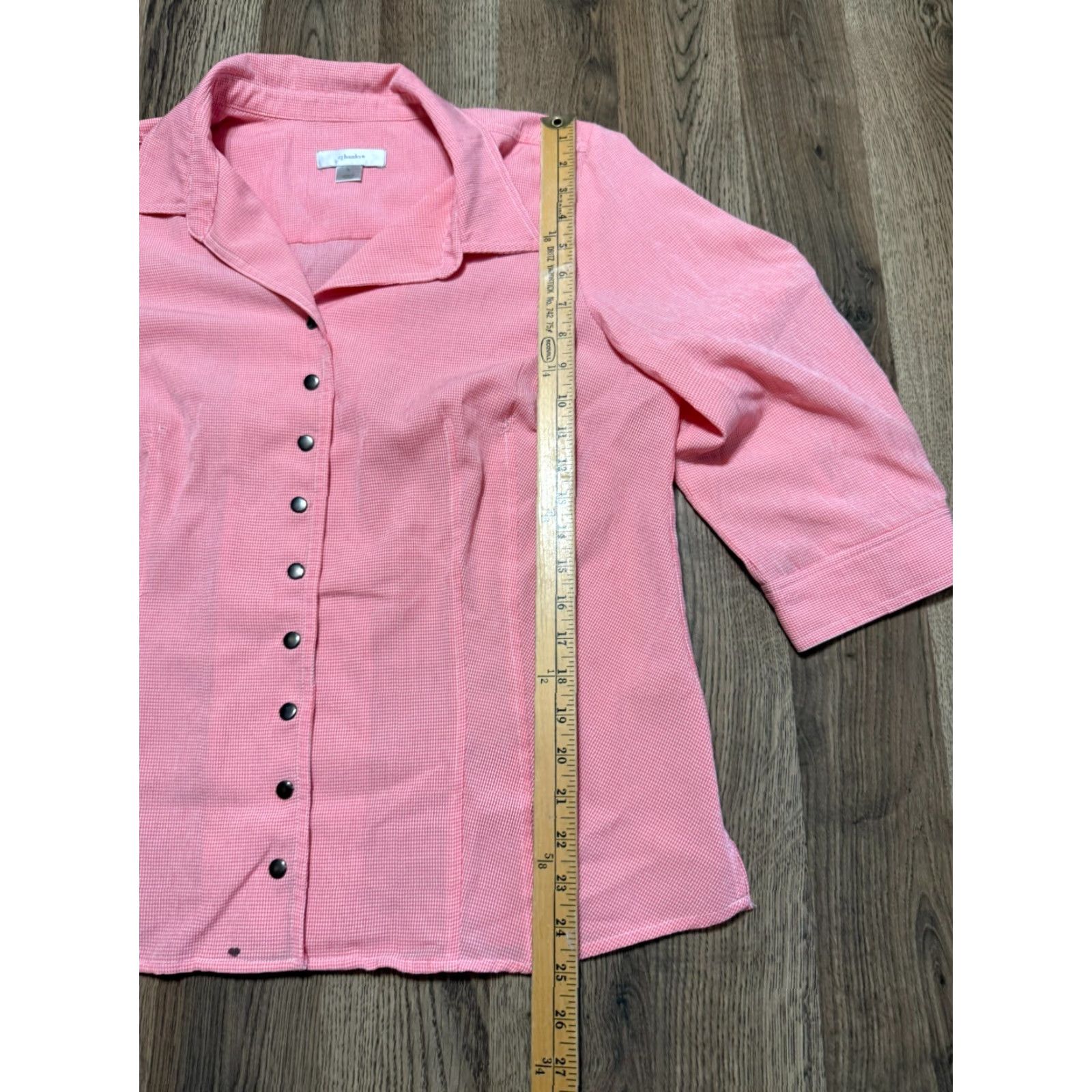 Vintage VINTAGE CJ Banks Jacket, Women's Plus 1X, Red White, Long Sleeve, Button Up Blouse Size XL / US 12-14 / IT 48-50 - 7 Thumbnail