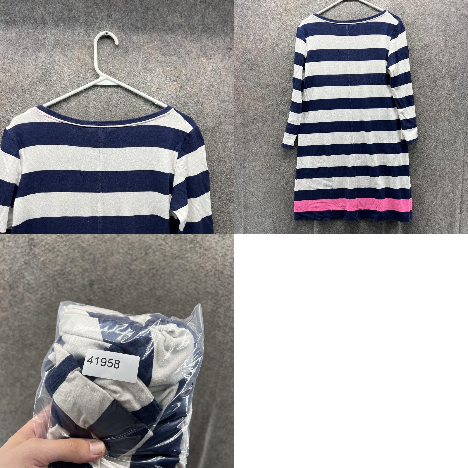 Lilly Pulitzer Lilly Pulitzer Shirt Dress Womens Medium Blue Striped Scoop Neck 3/4 Sleeve 41958 Size M / US 6-8 / IT 42-44 - 8 Thumbnail
