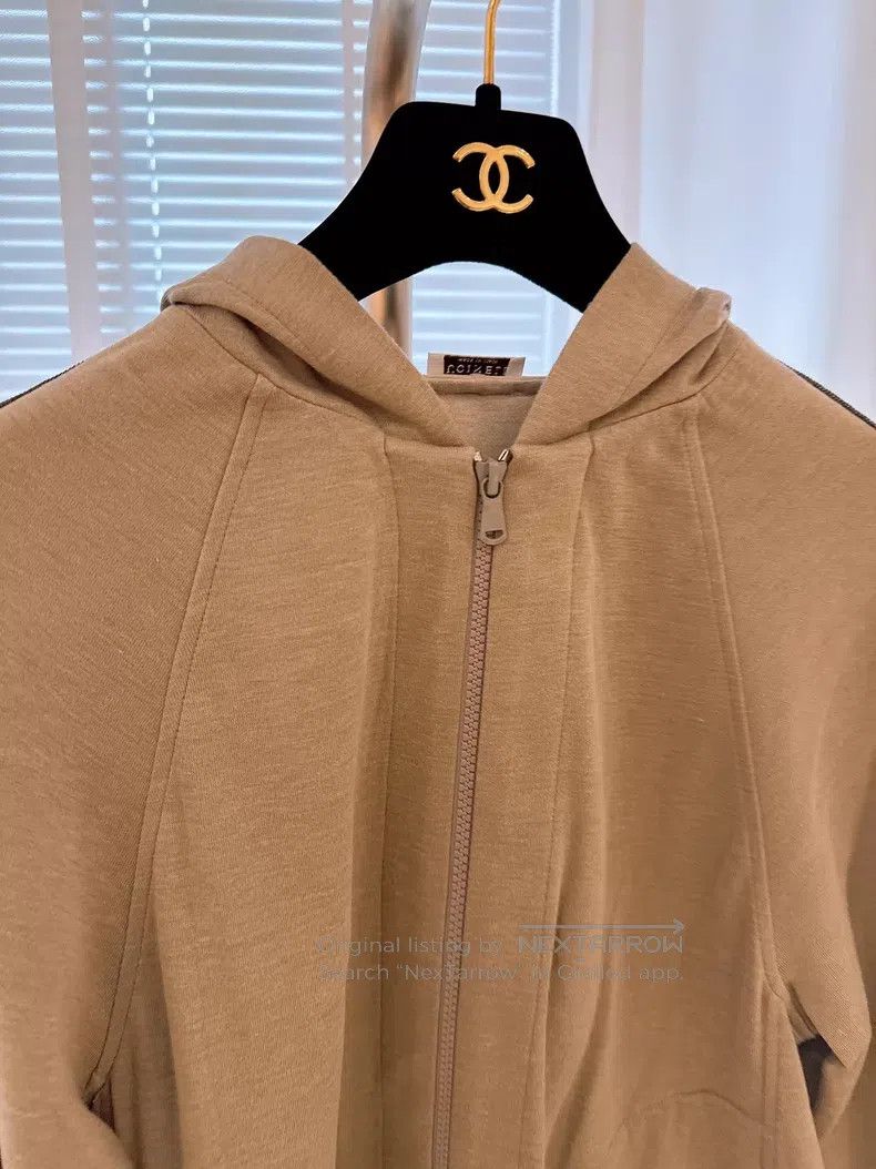Brunello Cucinelli Brunello Cucinelli Khaki Hooded Sweatshirt Size XXS / US 00 / IT 34 - 2 Thumbnail