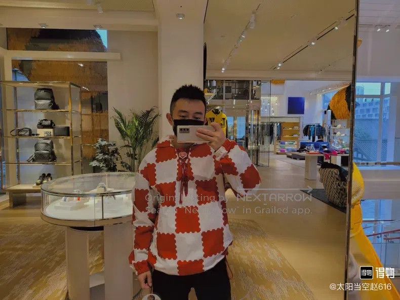 Louis Vuitton White and red checkerboard diving jacket