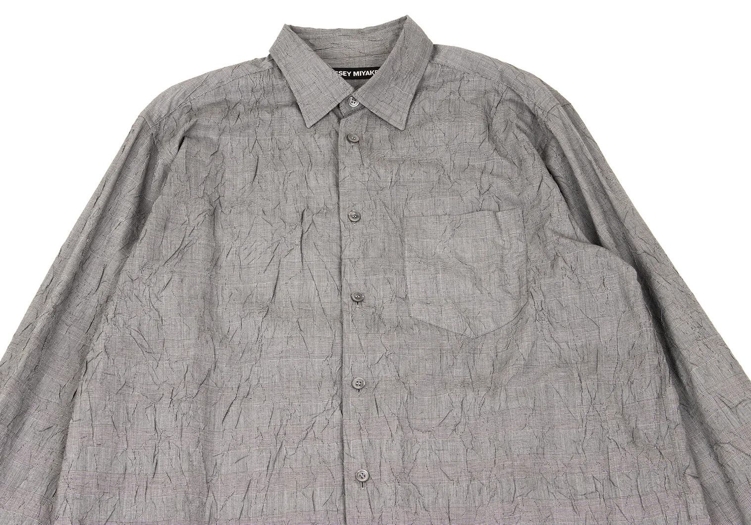 Issey Miyake Gray Glen Check Pleats Shirt for Men Size 4 Size US XL / EU 56 / 4 - 2 Thumbnail