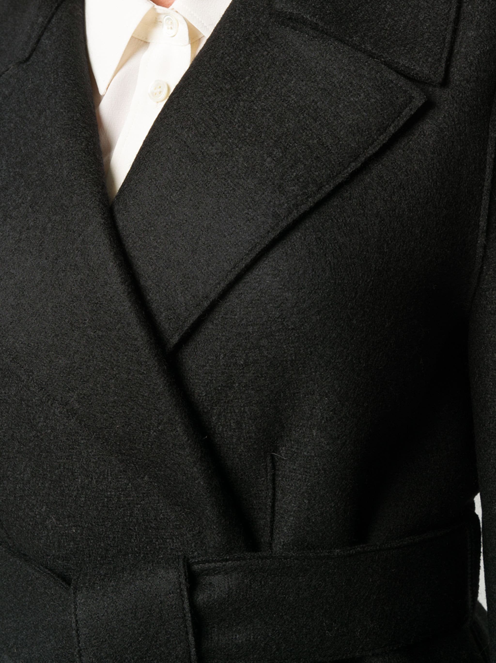 Harris Wharf London o1s22i1n1024 Pressed Wool Long Coat in Black Size S / US 4 / IT 40 - 4 Thumbnail