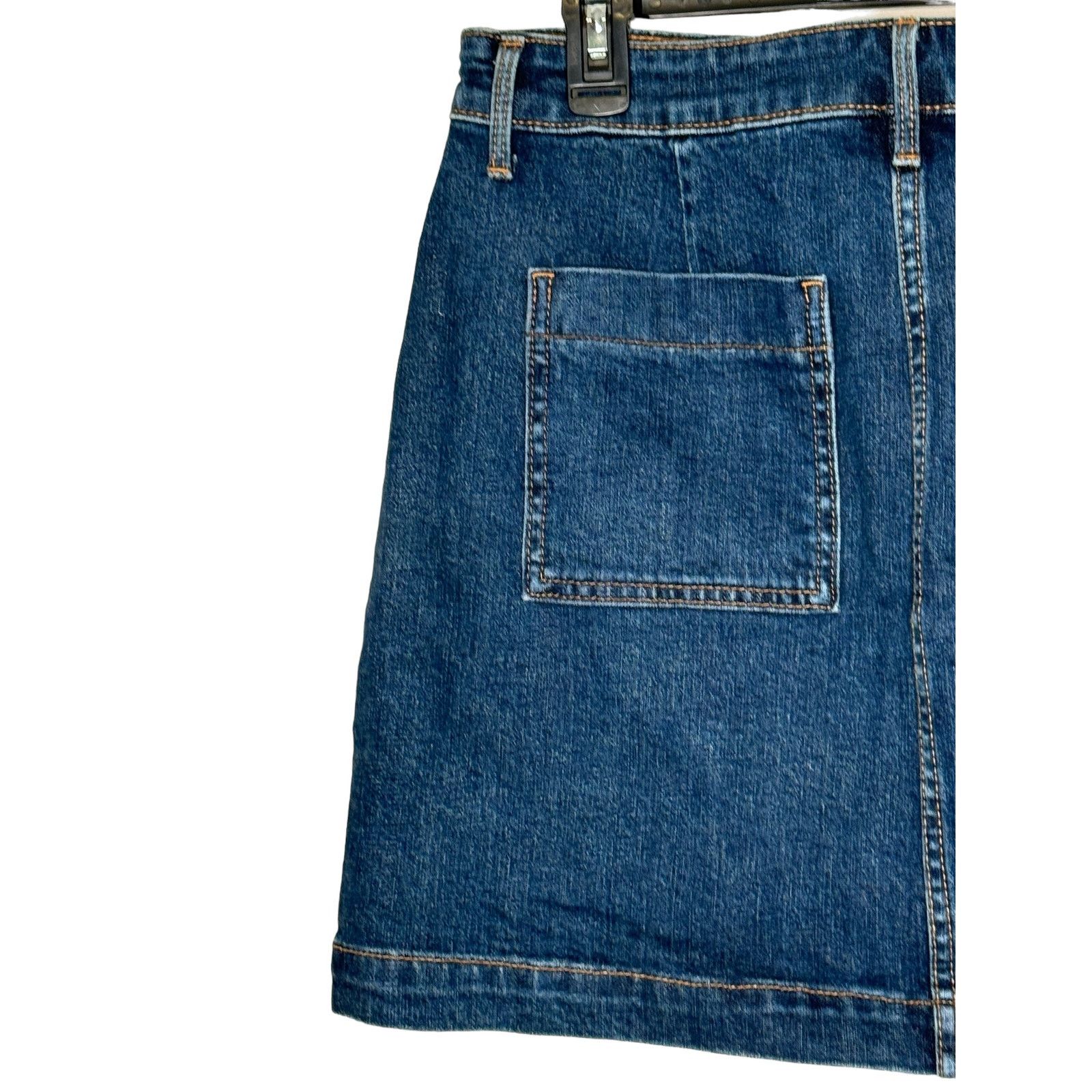 Old Navy Old Navy Women's Skirt Mini Denim Side Pockets Dark Blue 8 Size 30" / US 8 / IT 44 - 7 Thumbnail