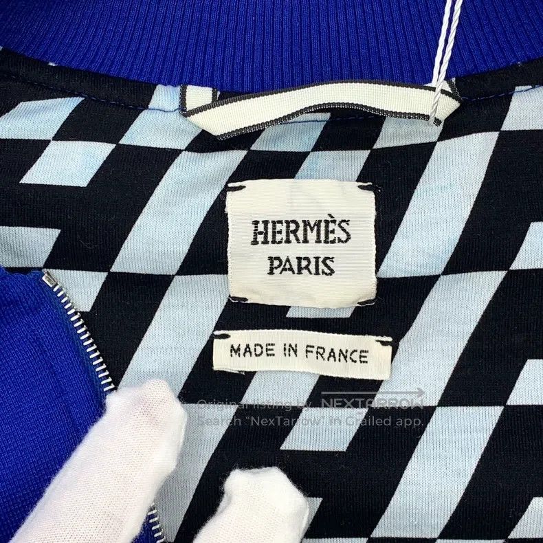 Hermes Hermes Deep blue cotton stand collar zipper long-sleeved j Size XS / US 0-2 / IT 36-38 - 7 Thumbnail
