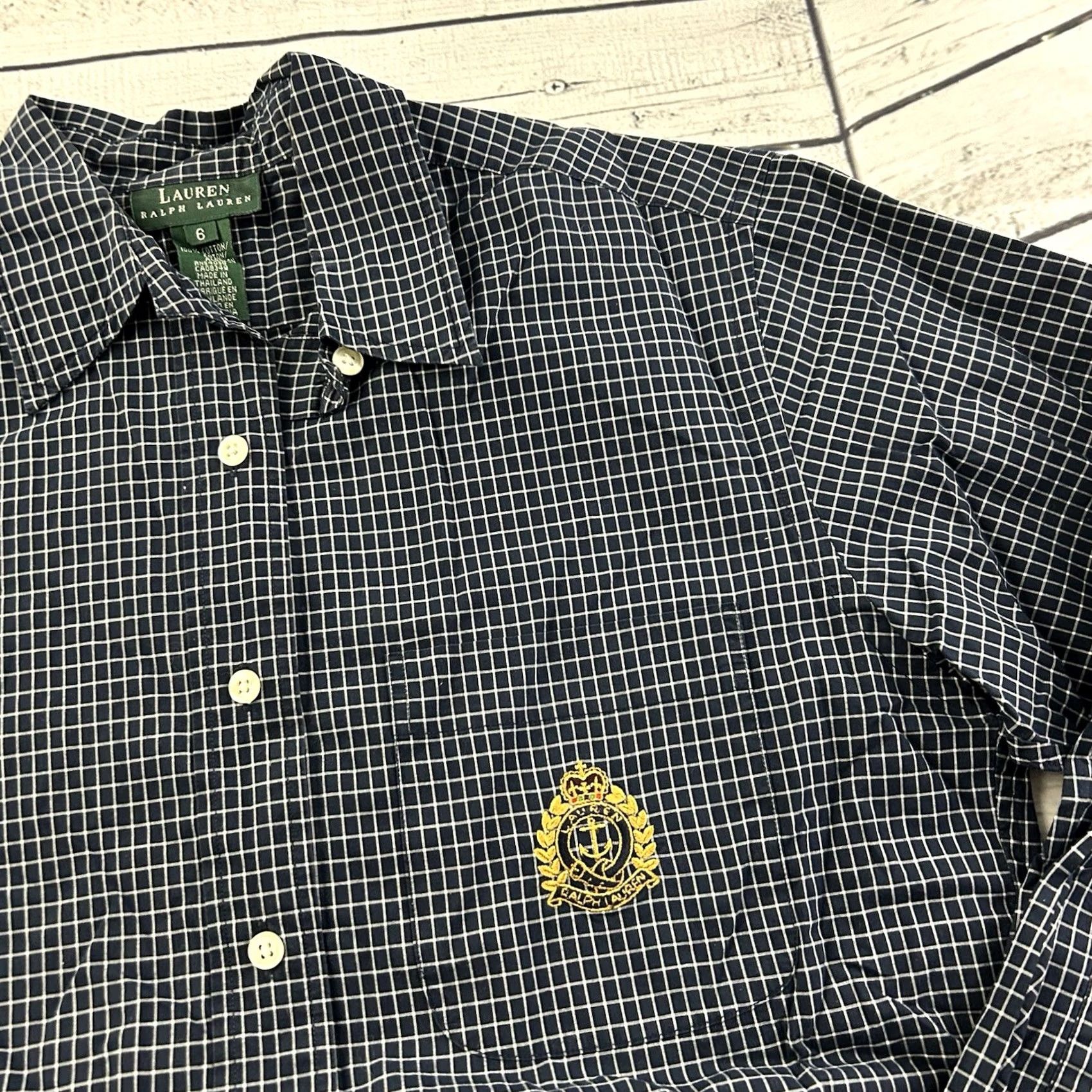 Ralph Lauren Lauren Ralph Lauren Long Sleeve Plaid Button Front Shirt Blue Size 6 Womens Blouse Size M / US 6-8 / IT 42-44 - 2 Thumbnail