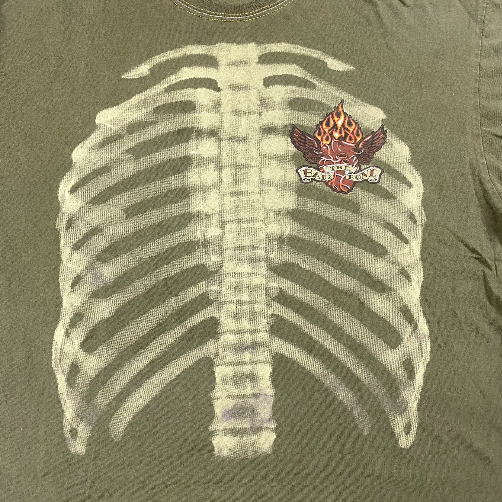 Vintage VINTAGE No Boundaries Grunge T-Shirt Adult Large Green Skeleton Bones 90s Mens Size US L / EU 52-54 / 3 - 2 Thumbnail