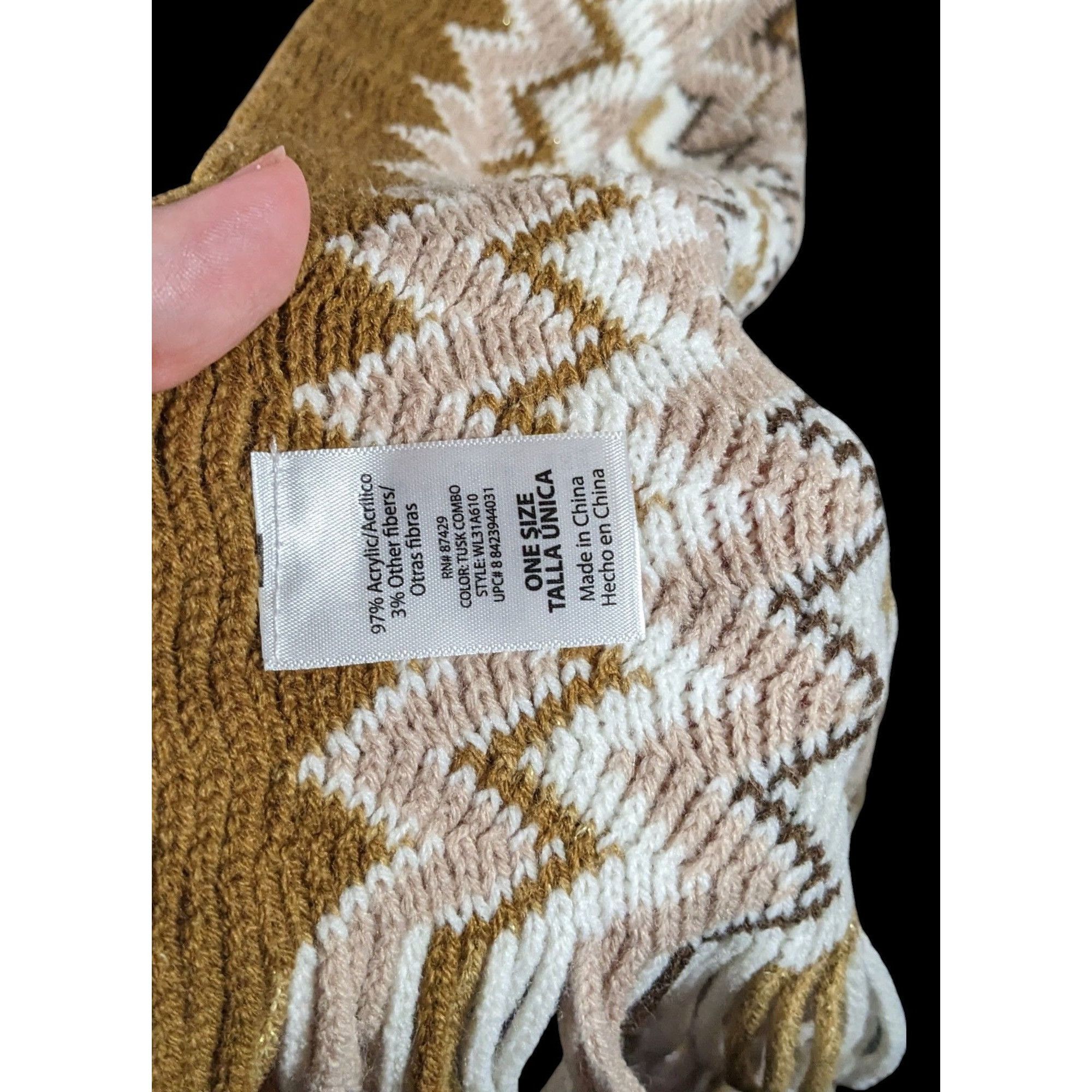 Other Accessory Network Tusk Combo Brown And Tan Zigzag Scarf Size ONE SIZE - 5 Thumbnail