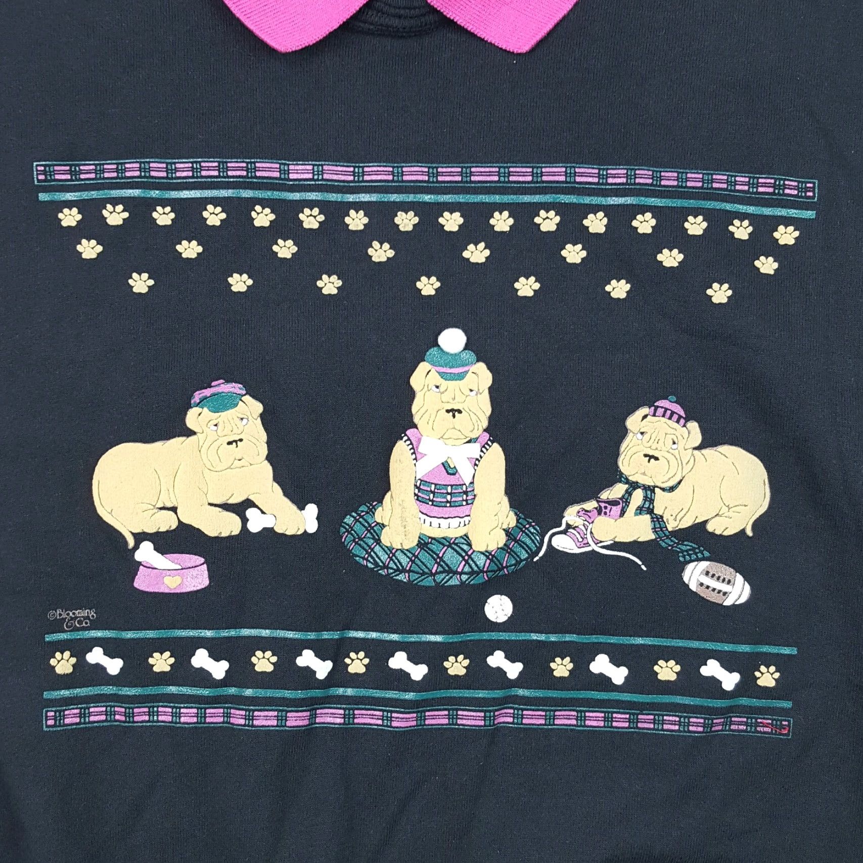 Vintage VINTAGE Blooming & Co Golf Dog Sweatshirt Shirt Mens Crewneck 80s Collared Pullover Knit Cotton Black Regular Size M Size US M / EU 48-50 / 2 - 3 Thumbnail