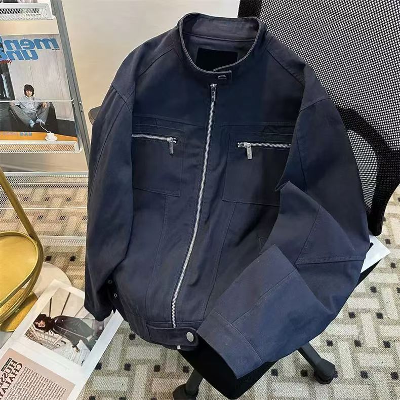 Vintage Navy Utility Bomber Jacket Size US M / EU 48-50 / 2 - 2 Thumbnail