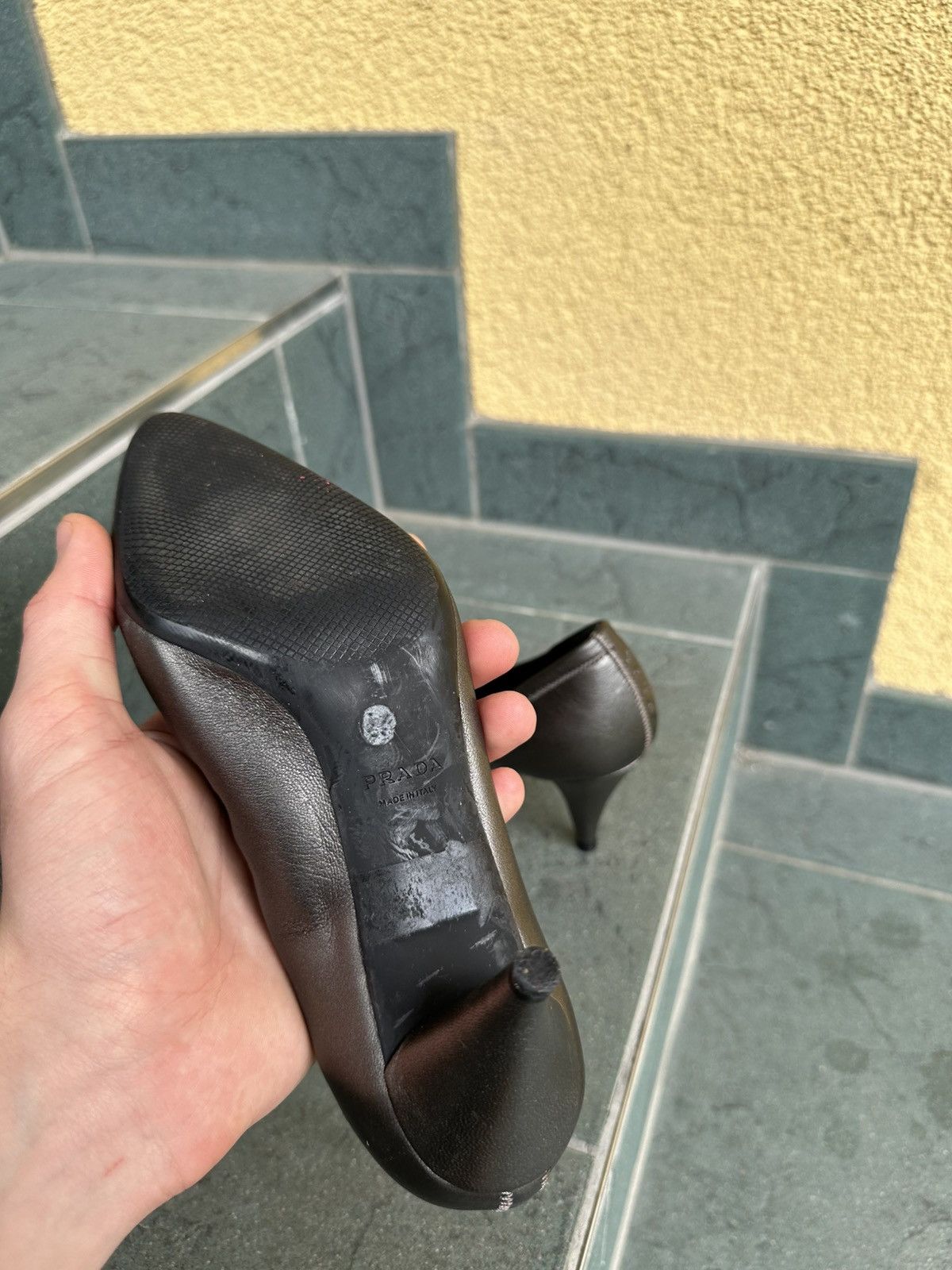 Prada Prada Heels Pumps Gray Vintage Rare Leather size 36,5 US-6 Size US 6 / IT 36 - 15 Thumbnail