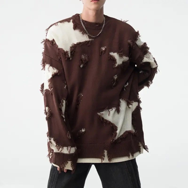 Japanese Brand × Vintage Retro hip hop star distressed oversized sweater knitwear Size US M / EU 48-50 / 2 - 4 Thumbnail