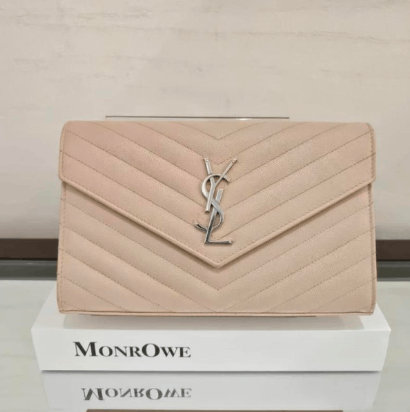 Saint Laurent Paris Saint Laurent Classic Chevron Silver Shoulder Bag Size ONE SIZE - 2 Thumbnail