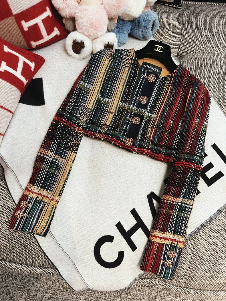 Chanel Chanel Dubai show colorful plaid woven long-sleeved short Size XXS / US 00 / IT 34 - 1 Thumbnail