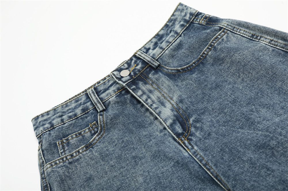 Jean Street men's distressed star embroidered straight jeans Size US 32 / EU 48 - 3 Thumbnail