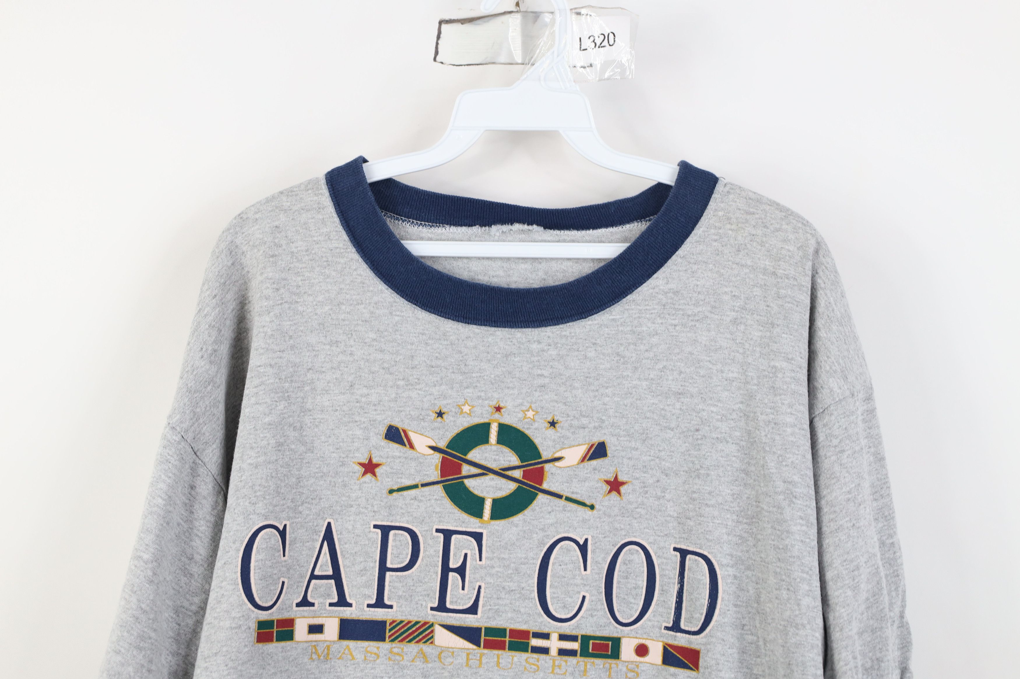 Vintage Vintage 90s Streetwear Cape Cod Massachusetts Ringer T-Shirt Size US L / EU 52-54 / 3 - 2 Thumbnail
