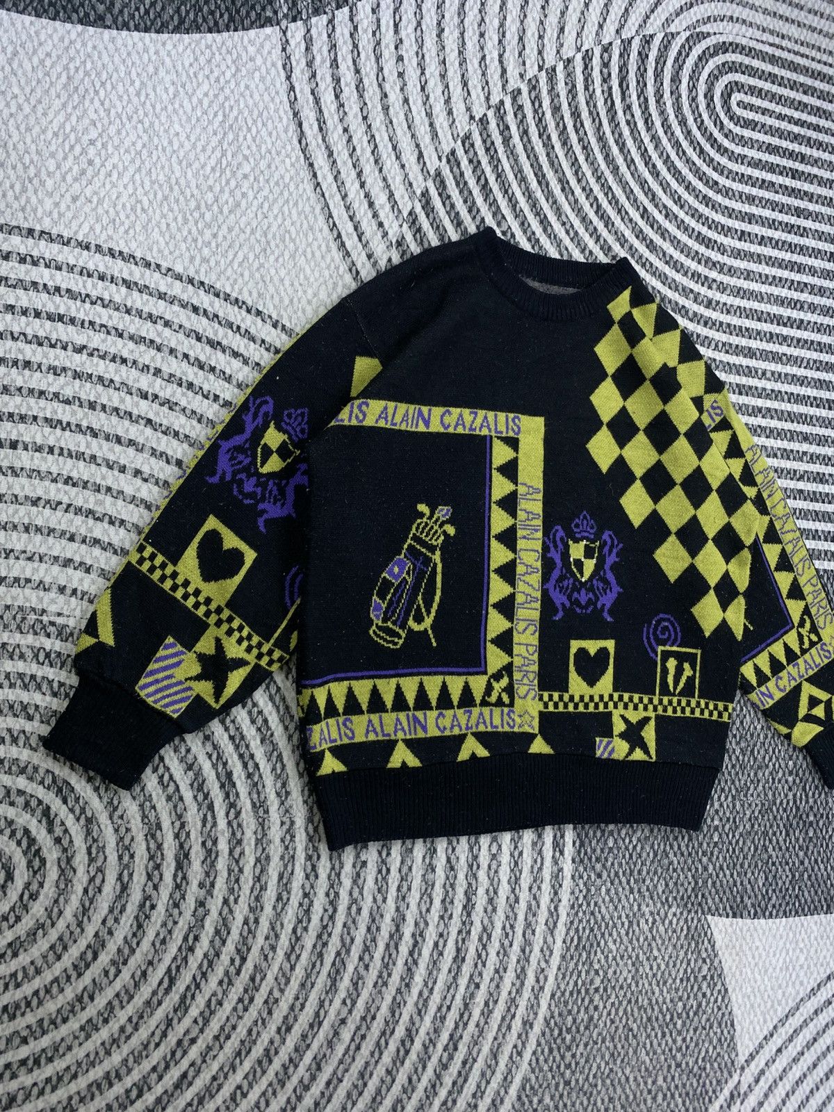 Japanese Brand Vintage Alain Cazalis Patchwork Native Knitted Sweatshirt Size US M / EU 48-50 / 2 - 2 Thumbnail