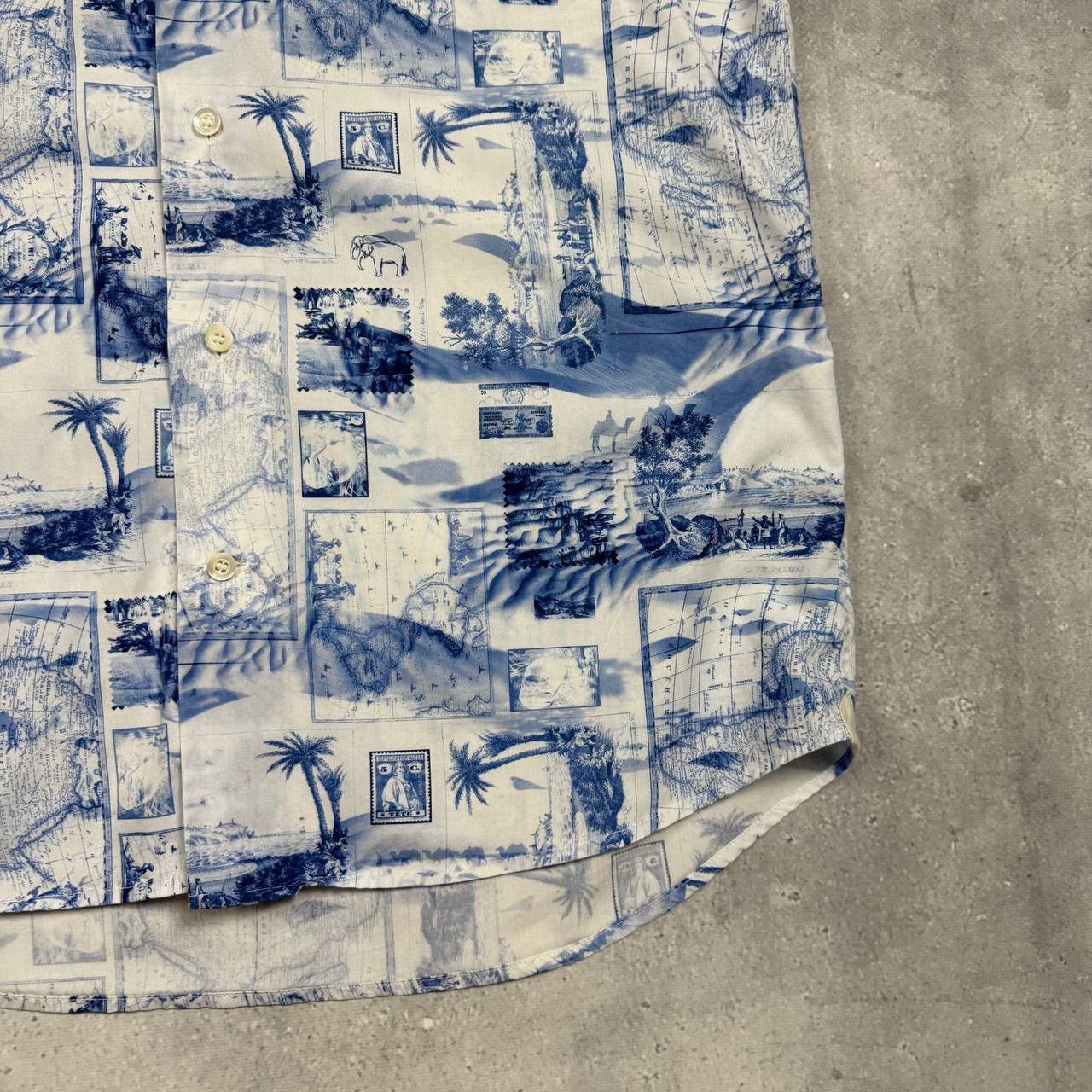 Other BRULI Swiss Made Geography Print Button-Up LS Collar Shirt Size 40R - 14 Thumbnail