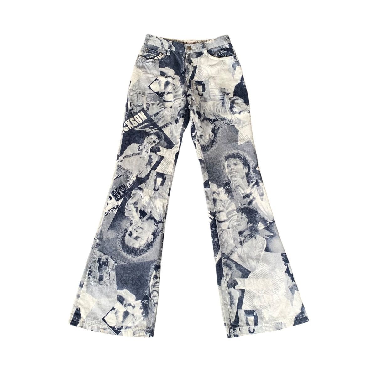 If Six Was Nine × Japanese Brand Uveex jeans Flare pants full print michael jackson art Size US 26 / EU 42 - 1 Thumbnail