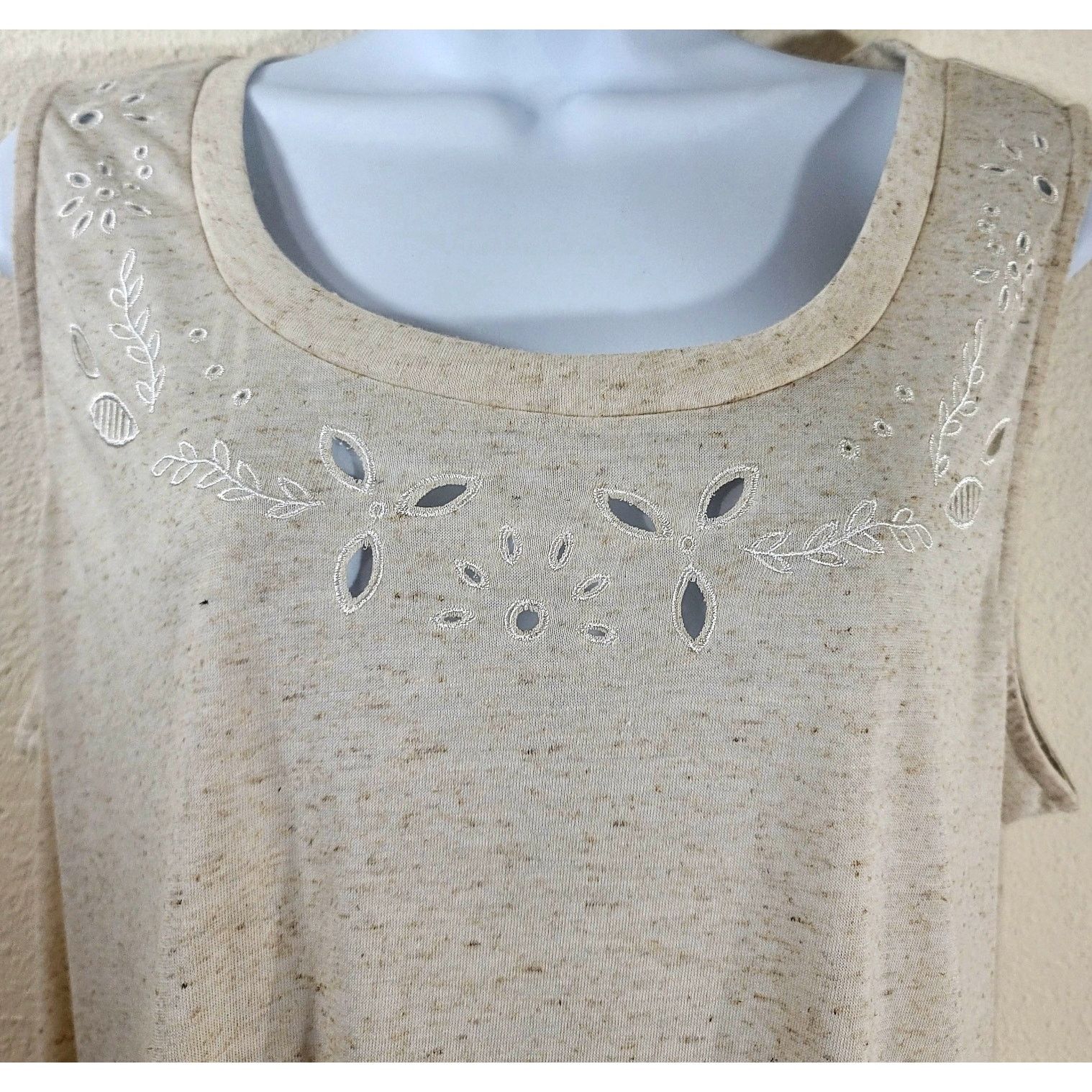 Other Lane Bryant Beige Heathered Slub Knit Top 18 20 NWOT Size XXL / US 16-18 / IT 52-54 - 2 Thumbnail