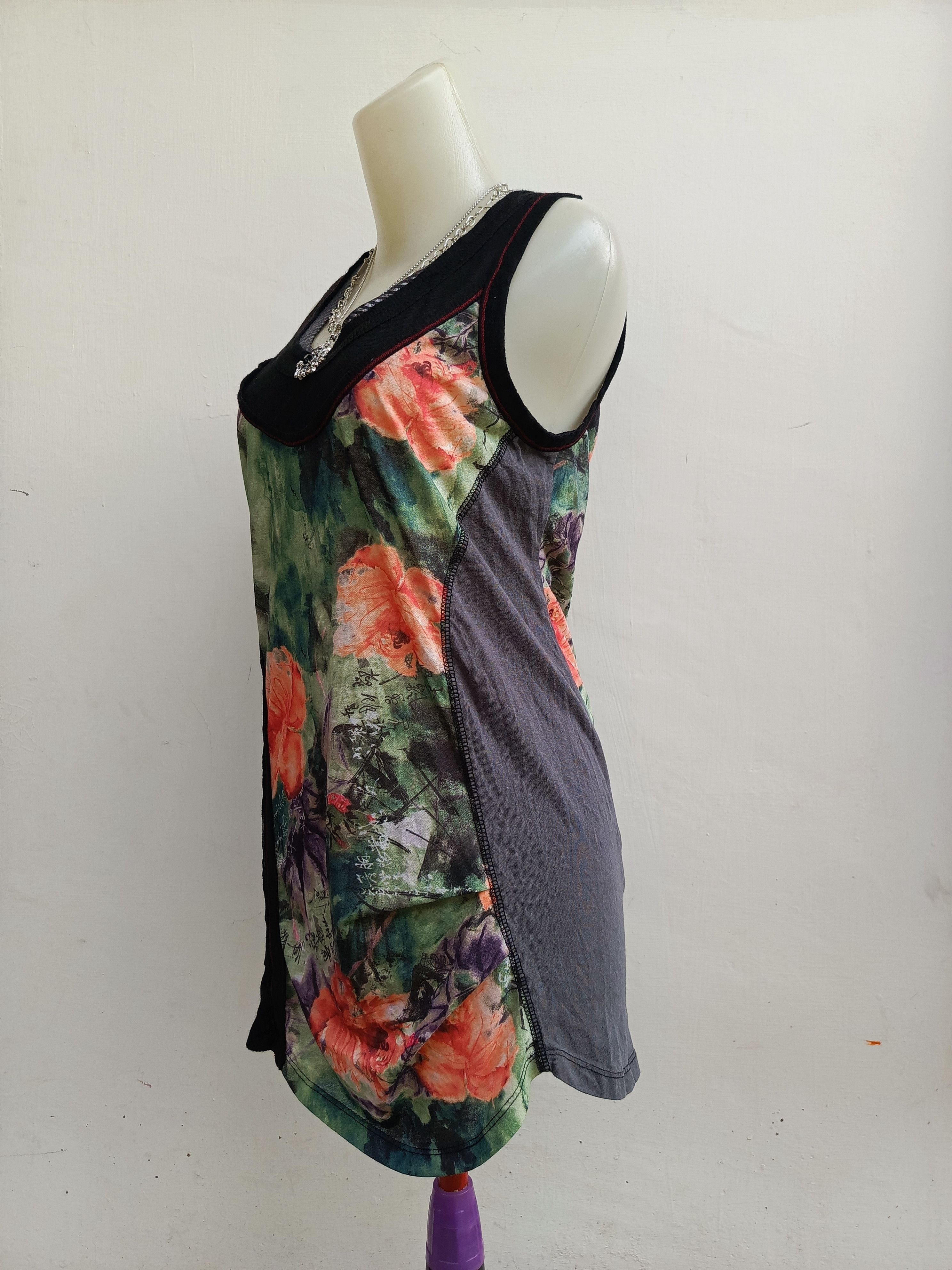 Japanese Brand Tankus Abstract Floral Tank Top Artsy Vibe Size M / US 6-8 / IT 42-44 - 5 Thumbnail