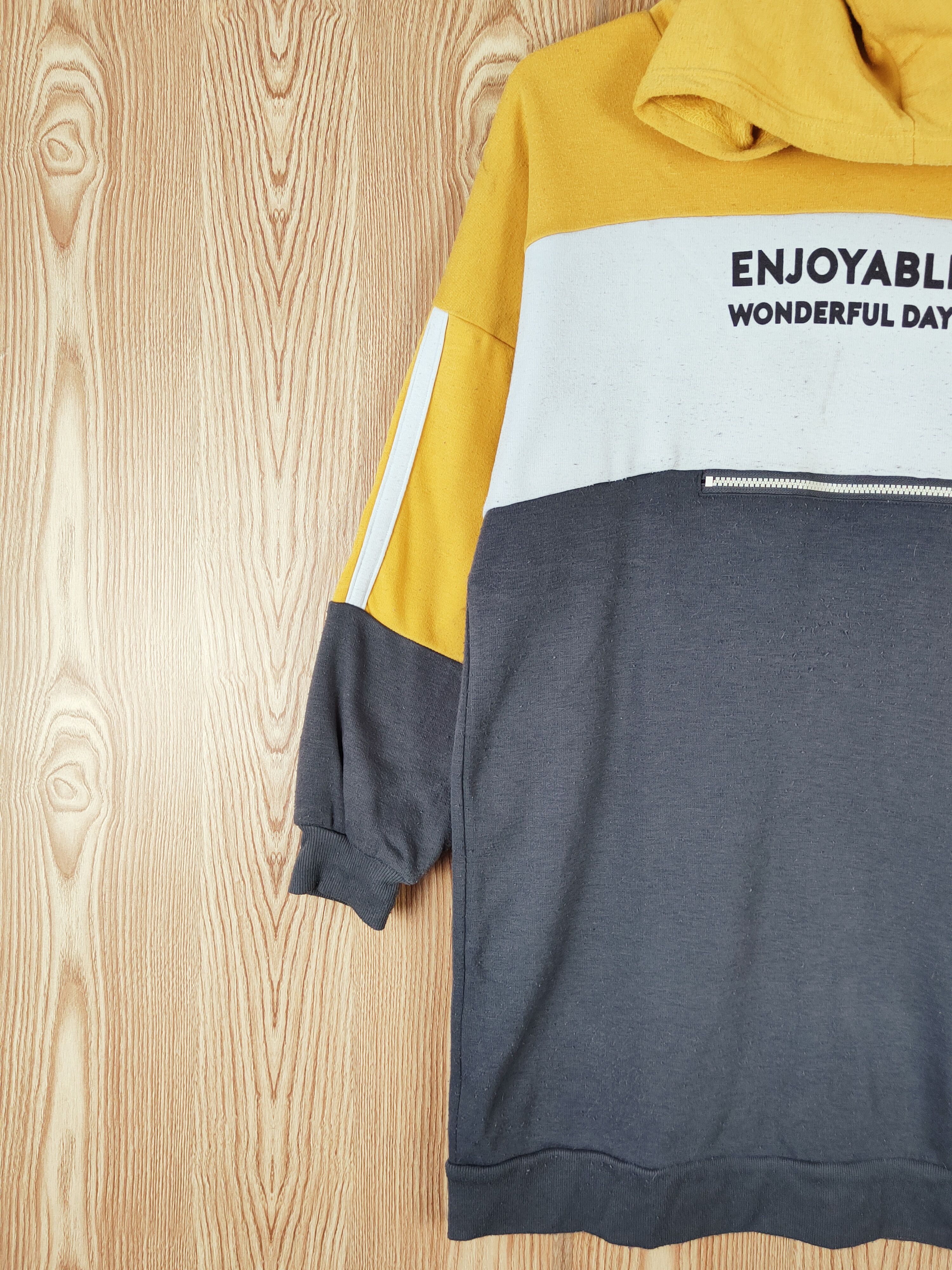 Japanese Brand × Vintage Vintage 💥 Material Blue Bis Yellow Hoodie Long Sweatshirts Size M / US 6-8 / IT 42-44 - 3 Thumbnail