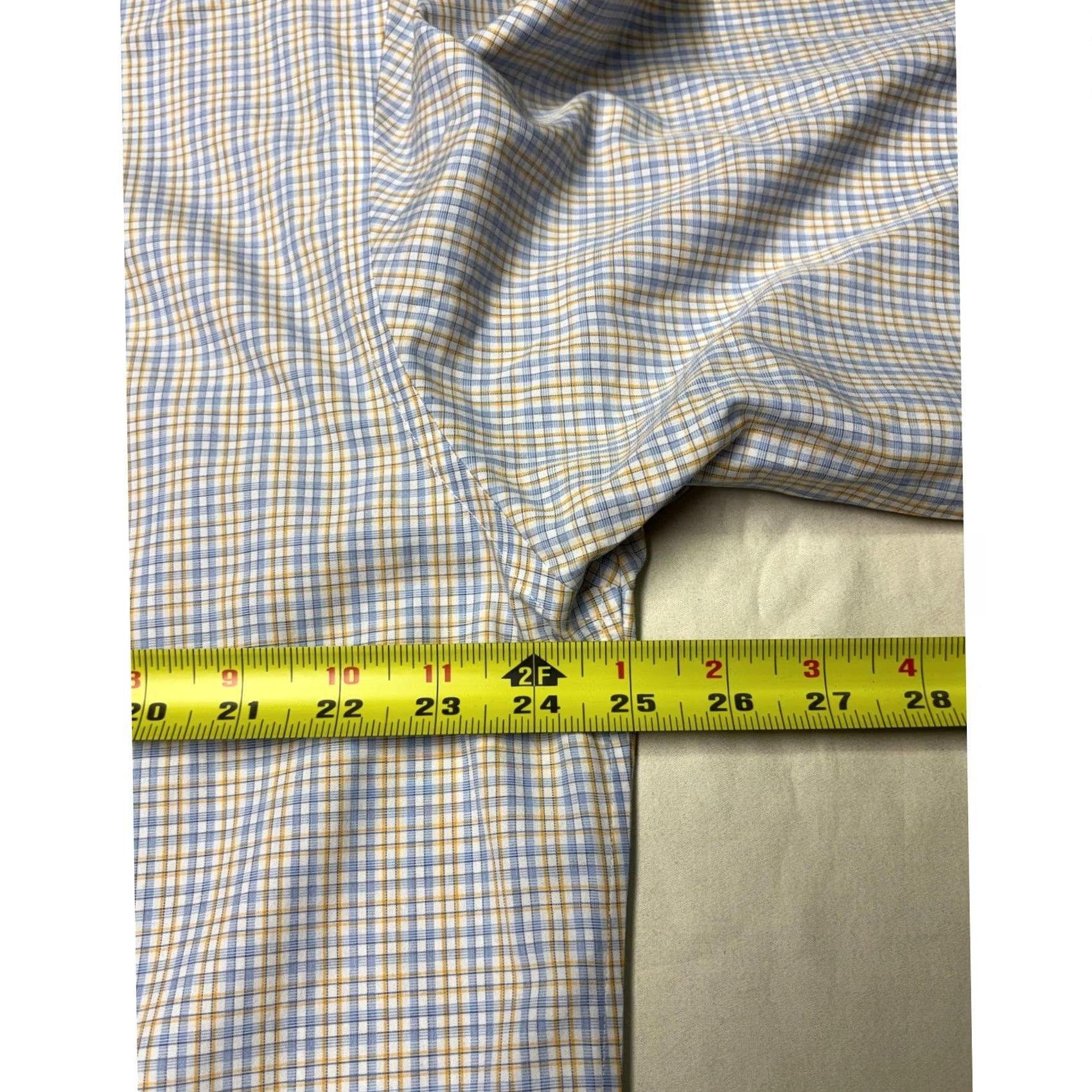 Brooks Brothers Brooks Brothers Madison Dress Shirt Mens 16.5 Blue Yellow Supima Cotton Check Size 46R - 7 Thumbnail