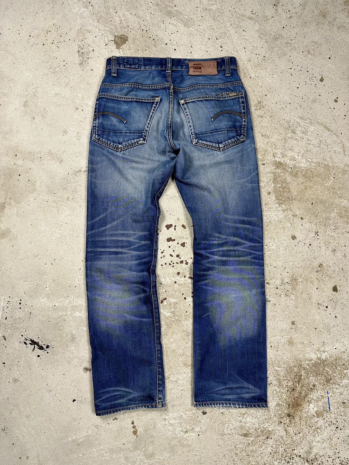 G-Star × Japanese Brand × Vintage Vintage Y2K G Star Raw 3301 Washed Navy Denim Pants Jeans Size US 30 / EU 46 - 1 Thumbnail