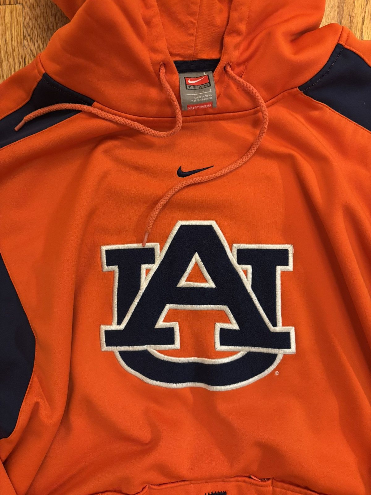 Nike Vintage 90s Nike center swoosh Auburn hoodie. Size US L / EU 52-54 / 3 - 2 Thumbnail
