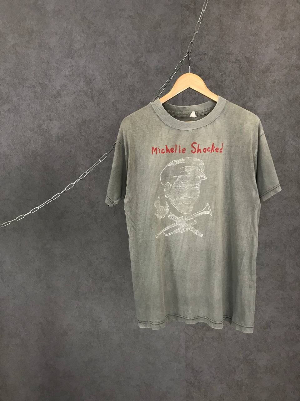 image of Band Tees x Tour Tee Michelle Shocked 1989 Captain Swing Vintage Tour Tee in Grey (Size Medium)