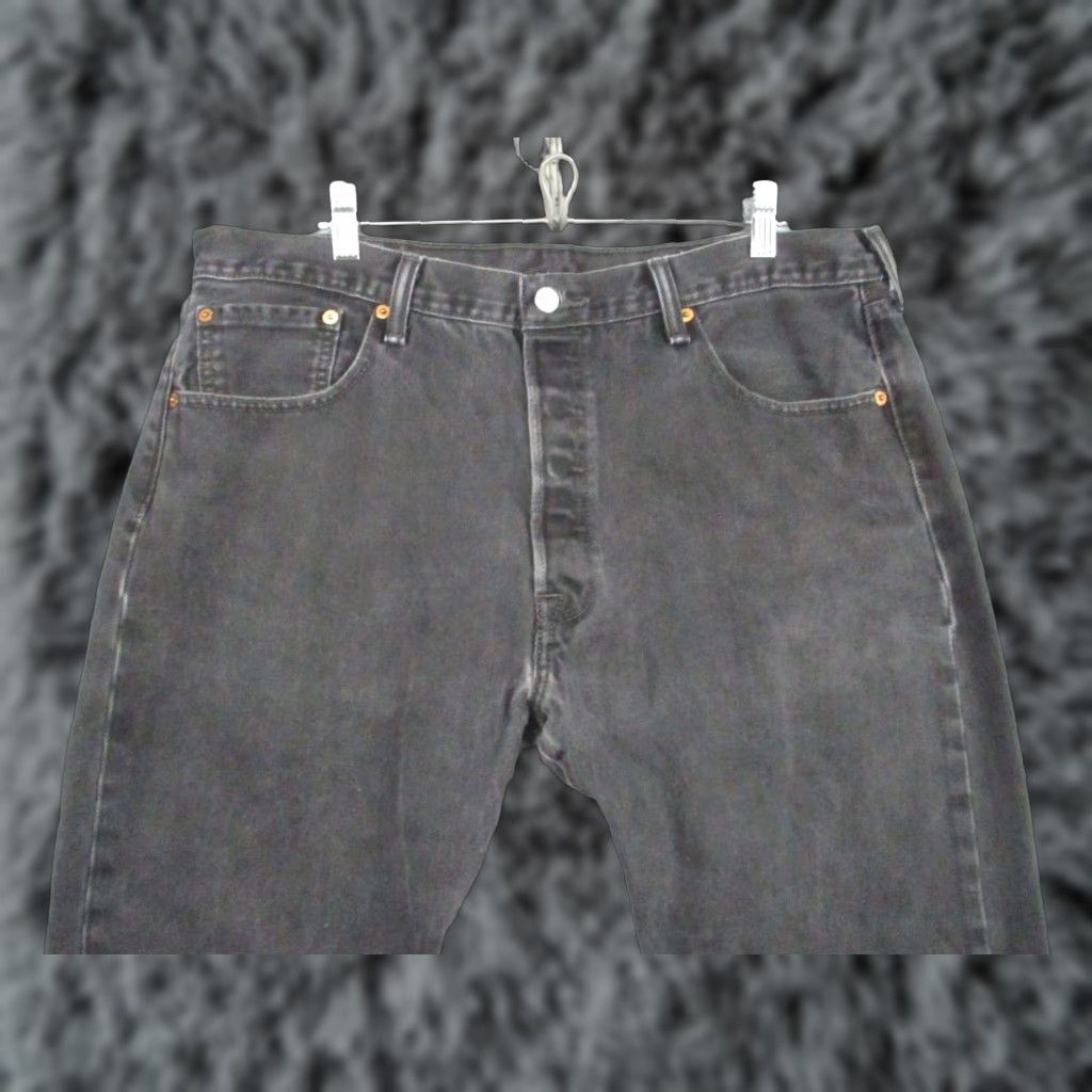 Levi's Levi's 501 Jeans Mens 38x34 Black Denim Straight 501 Button Fly Classic Vintage Jeans Mens Size US 38 / EU 54 - 1 Thumbnail