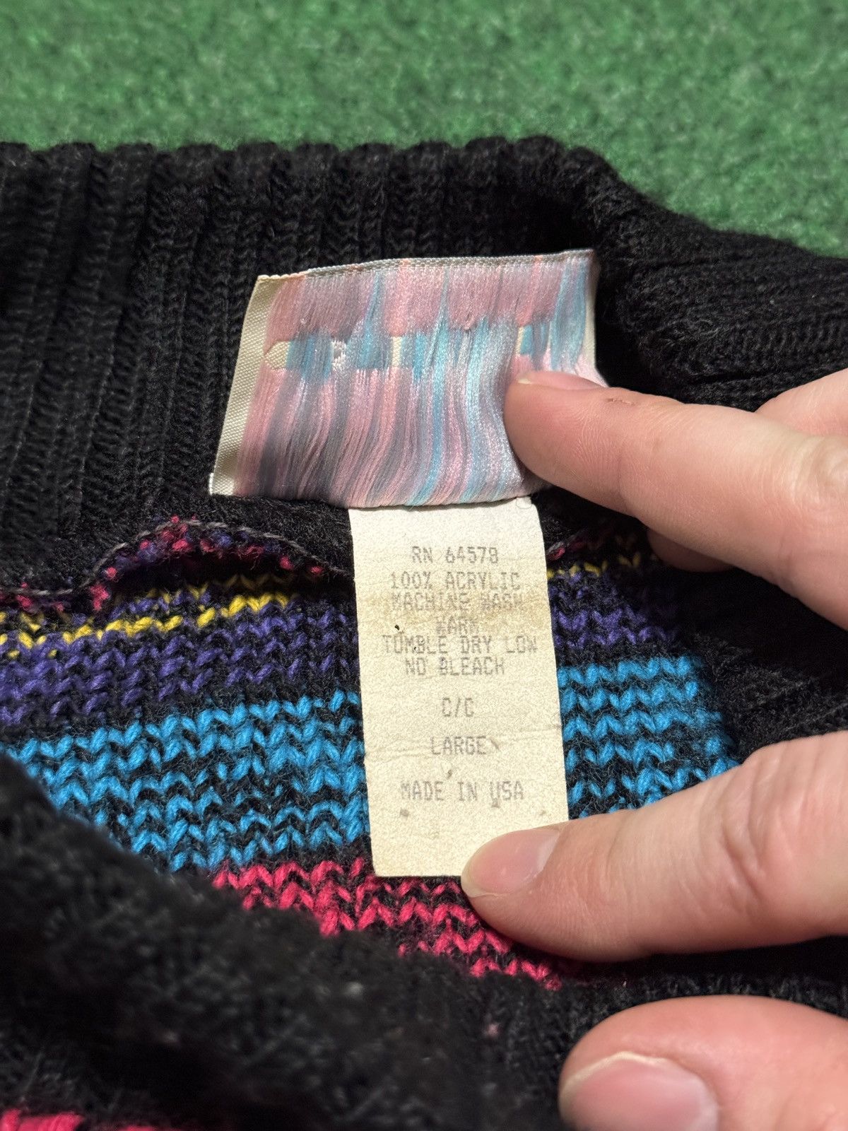 Vintage Vintage Croquet Club Womens Large Geometric Knit Sweater Size L / US 10 / IT 46 - 3 Thumbnail