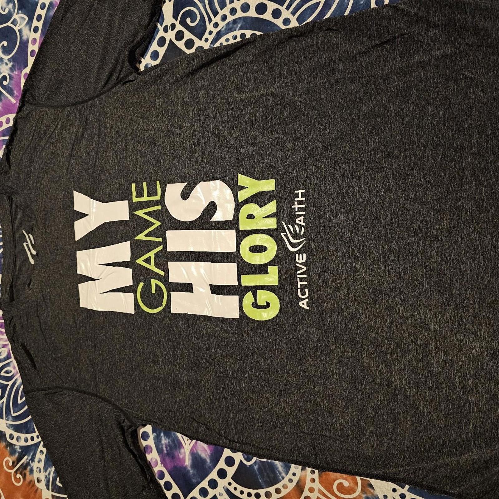 Designer Men's Grey and Green Active Faith T-shirt Size US M / EU 48-50 / 2 - 2 Thumbnail