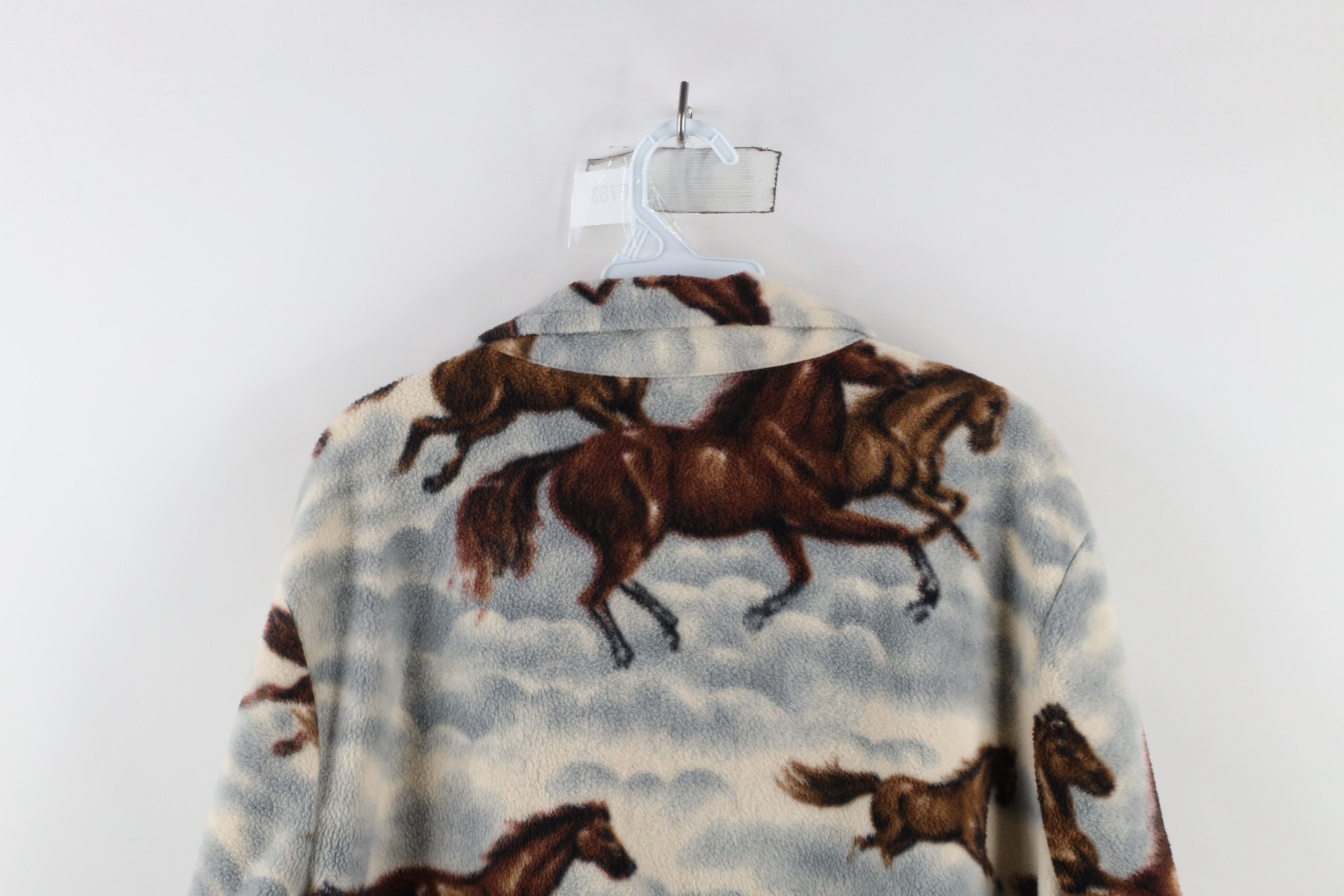 Vintage Vintage 90s Streetwear Equestrian Over Print Fleece Jacket Size XL / US 12-14 / IT 48-50 - 12 Thumbnail