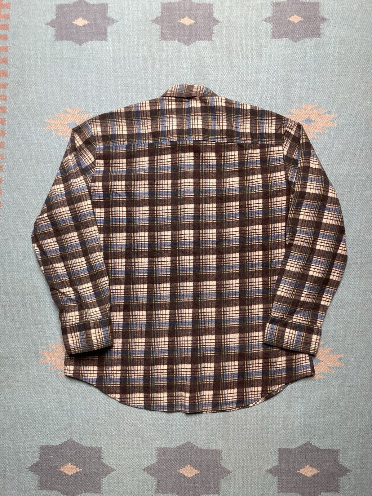 Vintage Vtg 80s flannel shirt brushed cotton blend plaid XL Size US XL / EU 56 / 4 - 5 Thumbnail