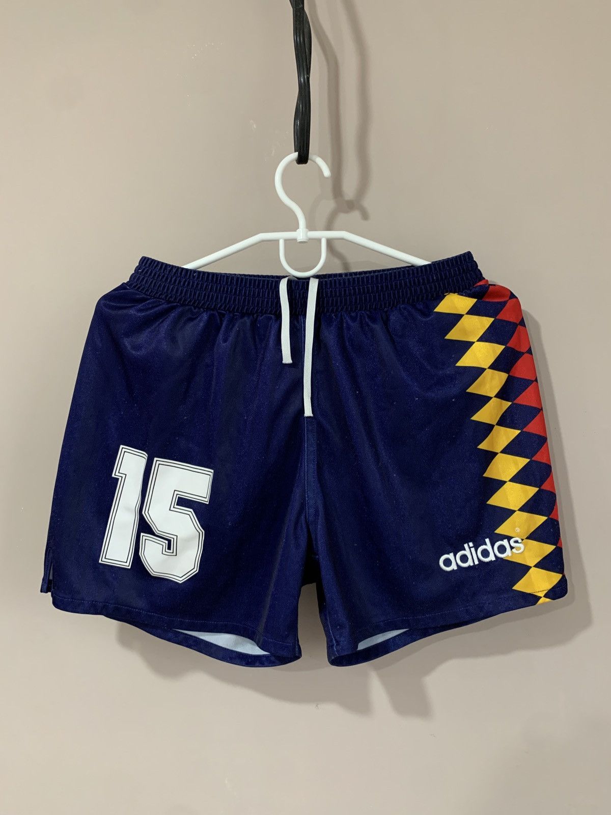 Spain 2018 Home Football Shorts Adidas Soccer Retro Sz S #15