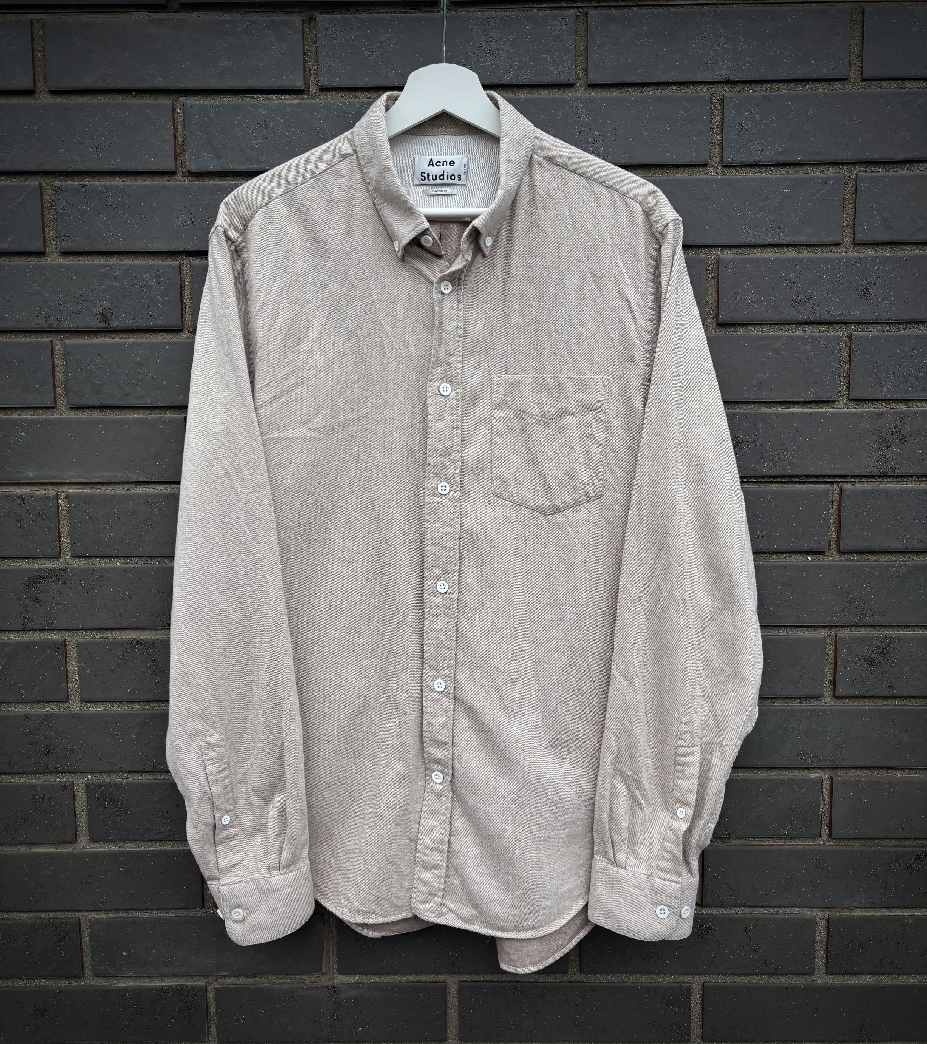 Acne Studios × Vintage Acne Studios Isherwood Melt Beige Cotton Shirt Size US L / EU 52-54 / 3 - 1 Thumbnail
