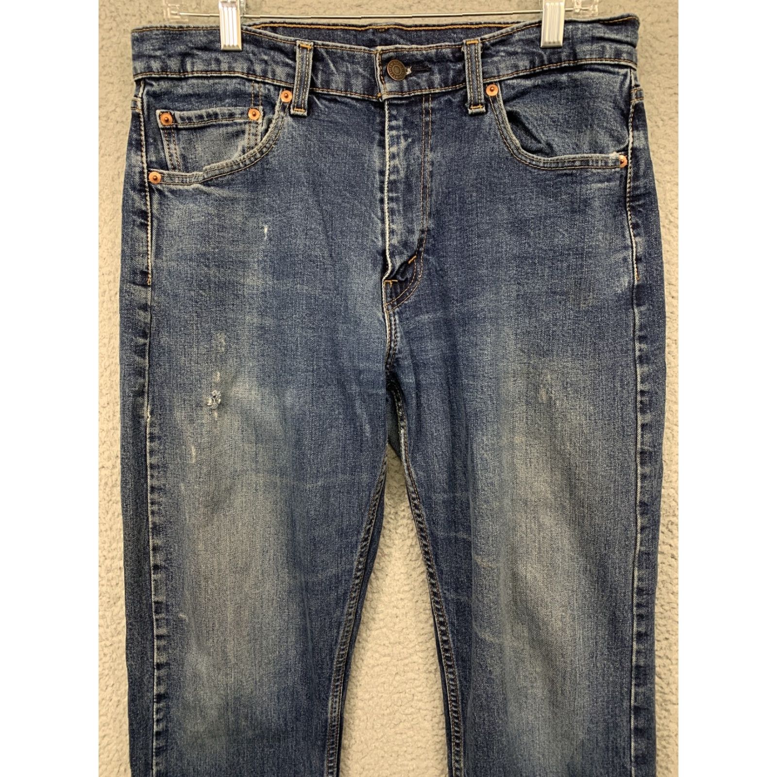 Levi's Levi's 505 Jeans Mens 33 x 30.5 Straight Leg 5-Pocket Denim Blue Logo Red Tab Vintage Not N/A Size US 33 - 2 Thumbnail